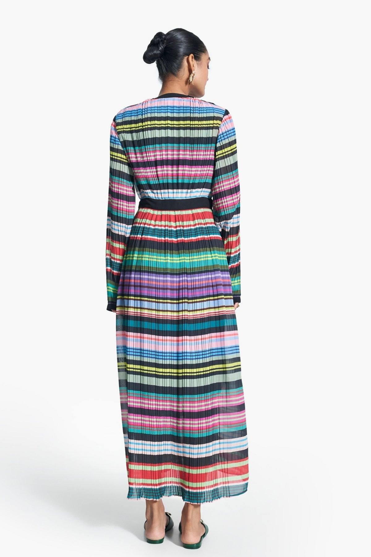 Printed Pleated Nun Dress