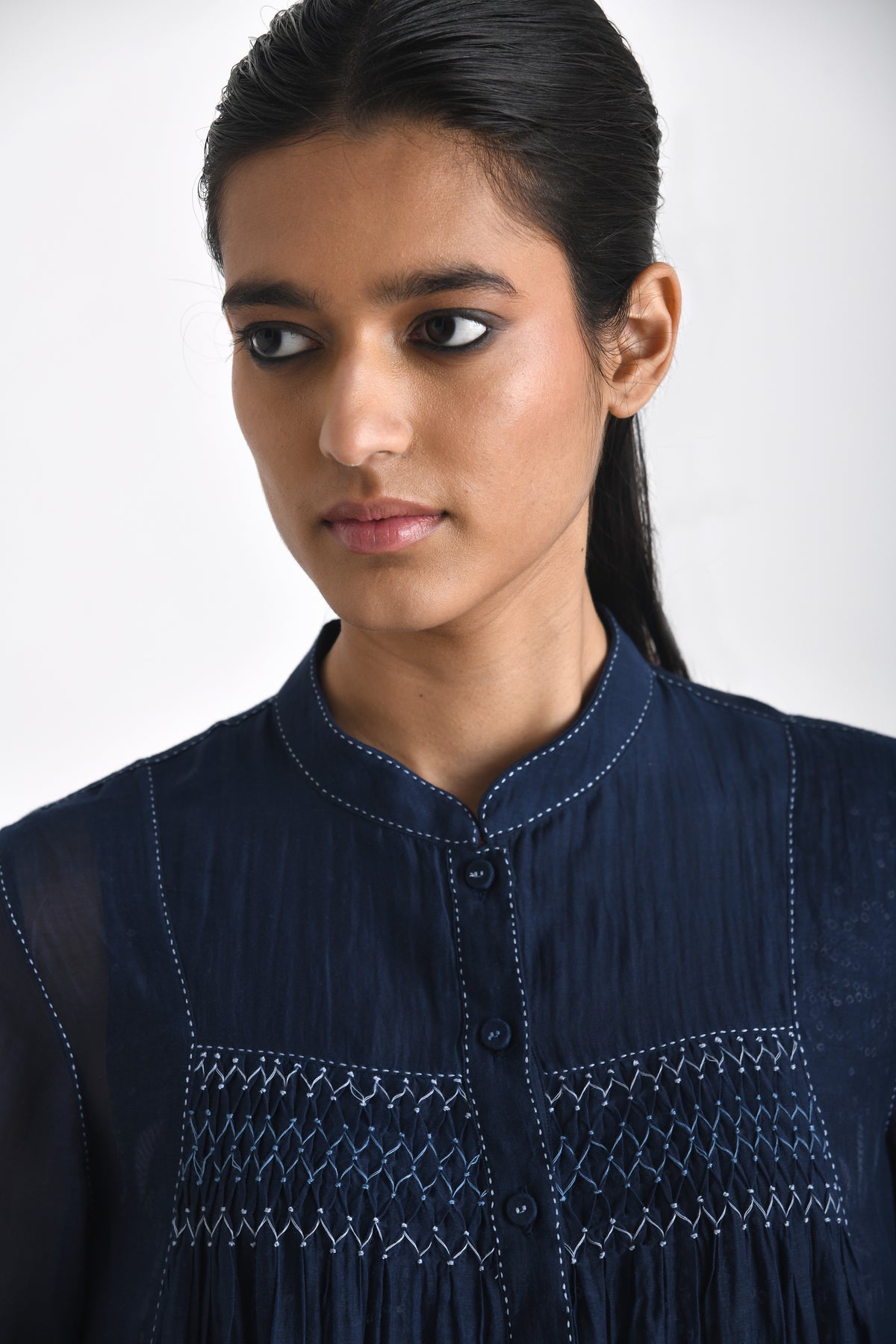 Navy Camogli Embroidered Tunic