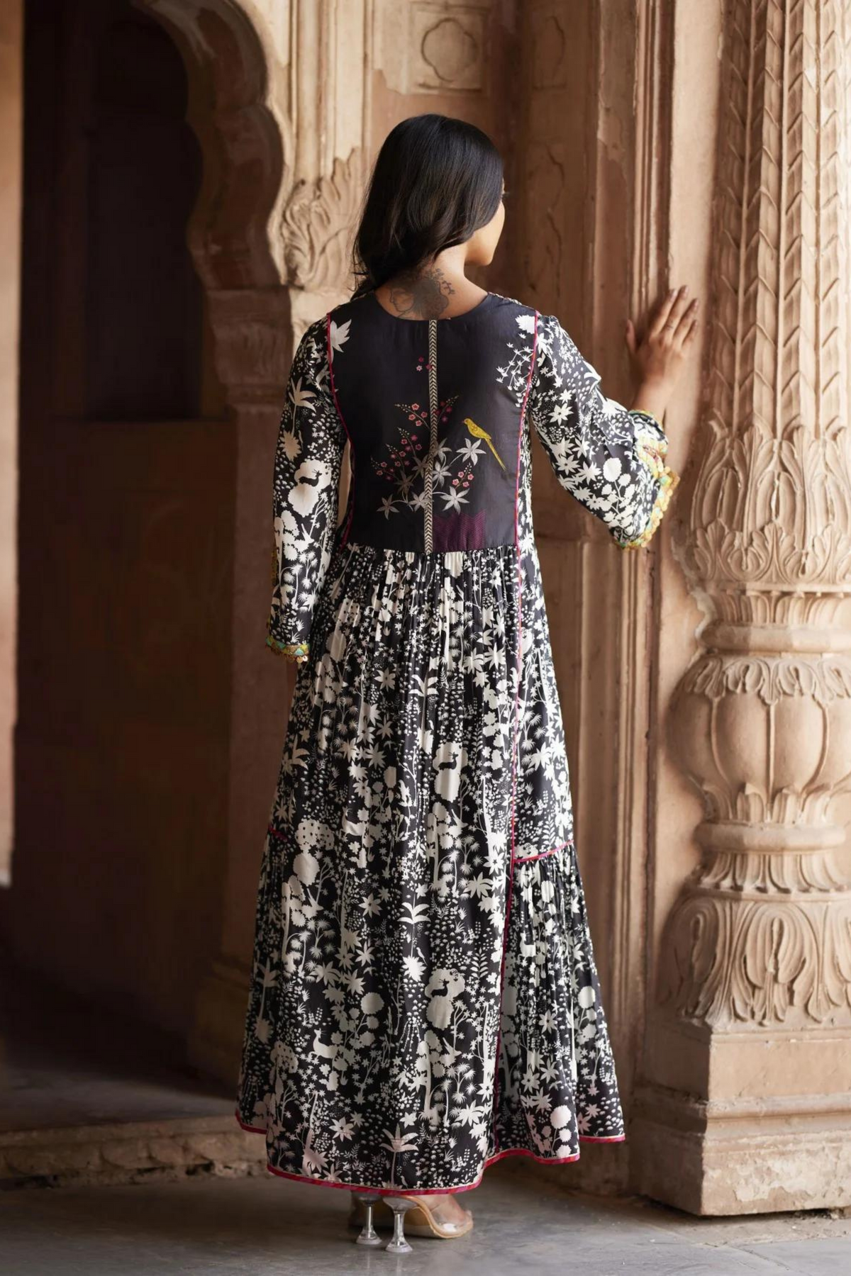 Nadira Black White Shadow Kurta Set