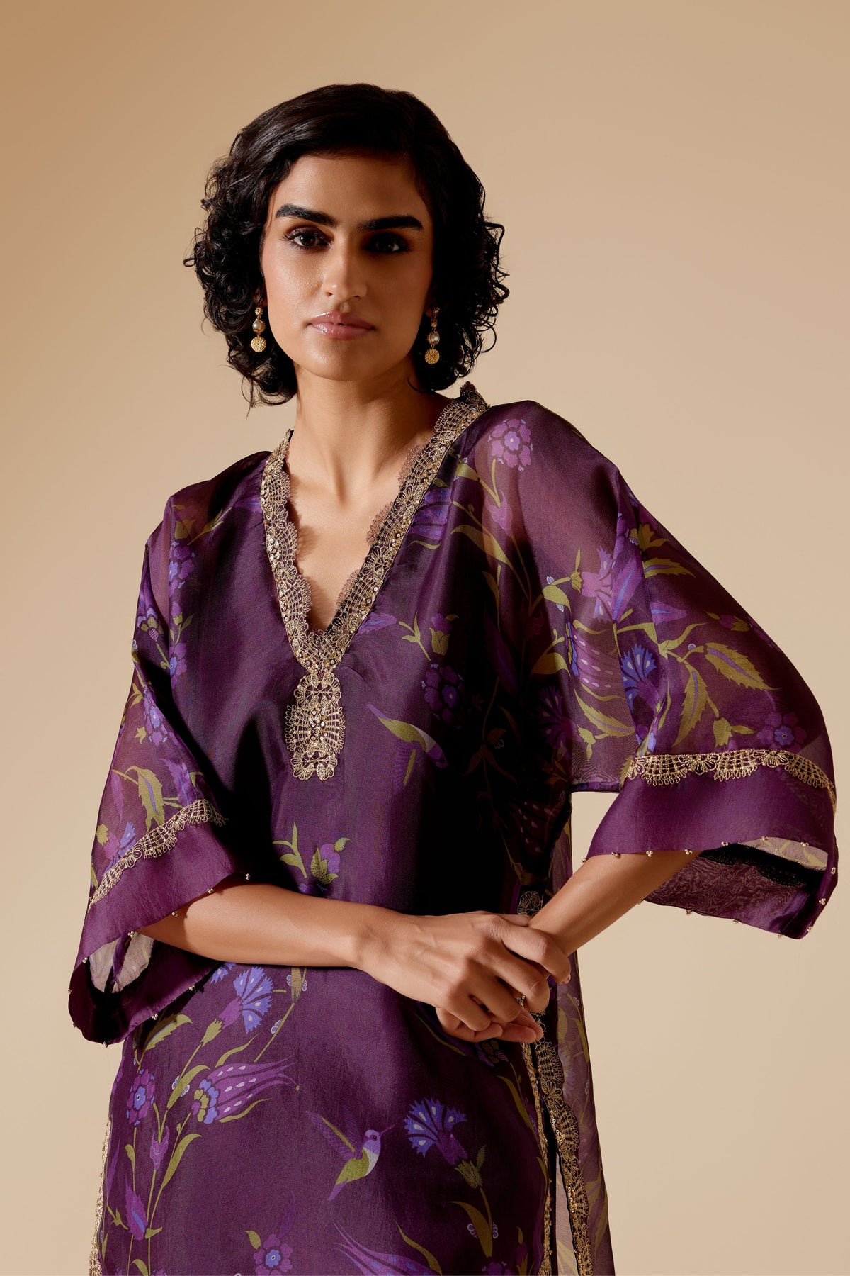 Sitara Purple Print Tunic Set