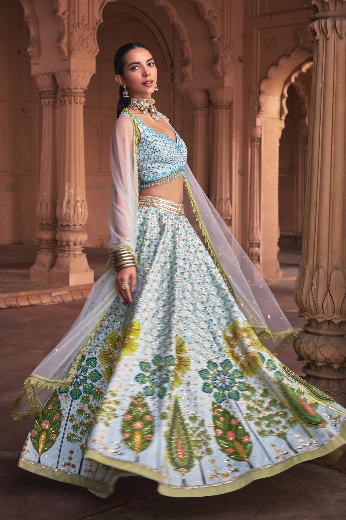 Powder Blue Lehenga Set