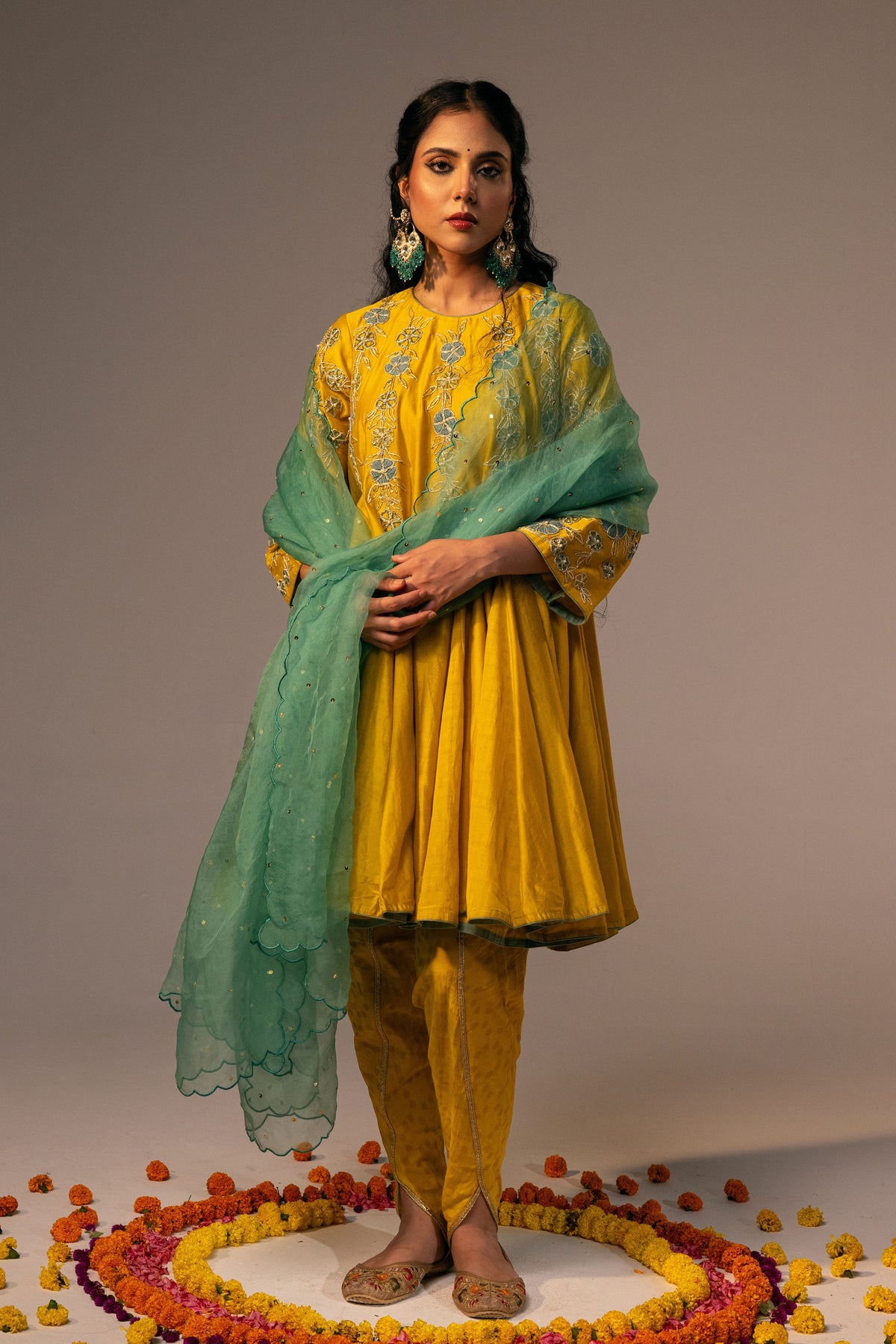 Yellow Anarkali Set