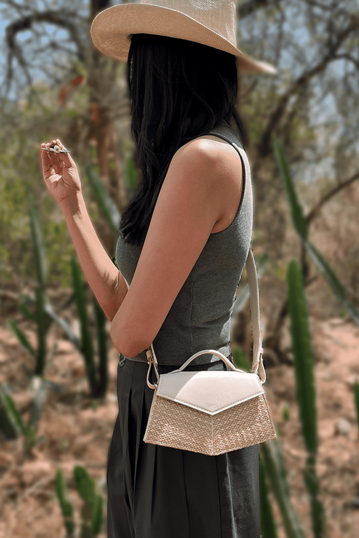 Kendal Raffia Ivory Handbag