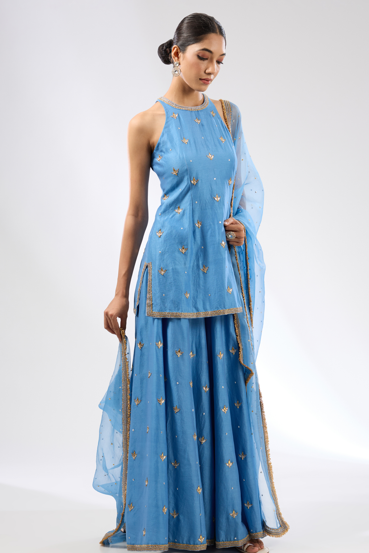 Gota Patti Blue Sharara Set