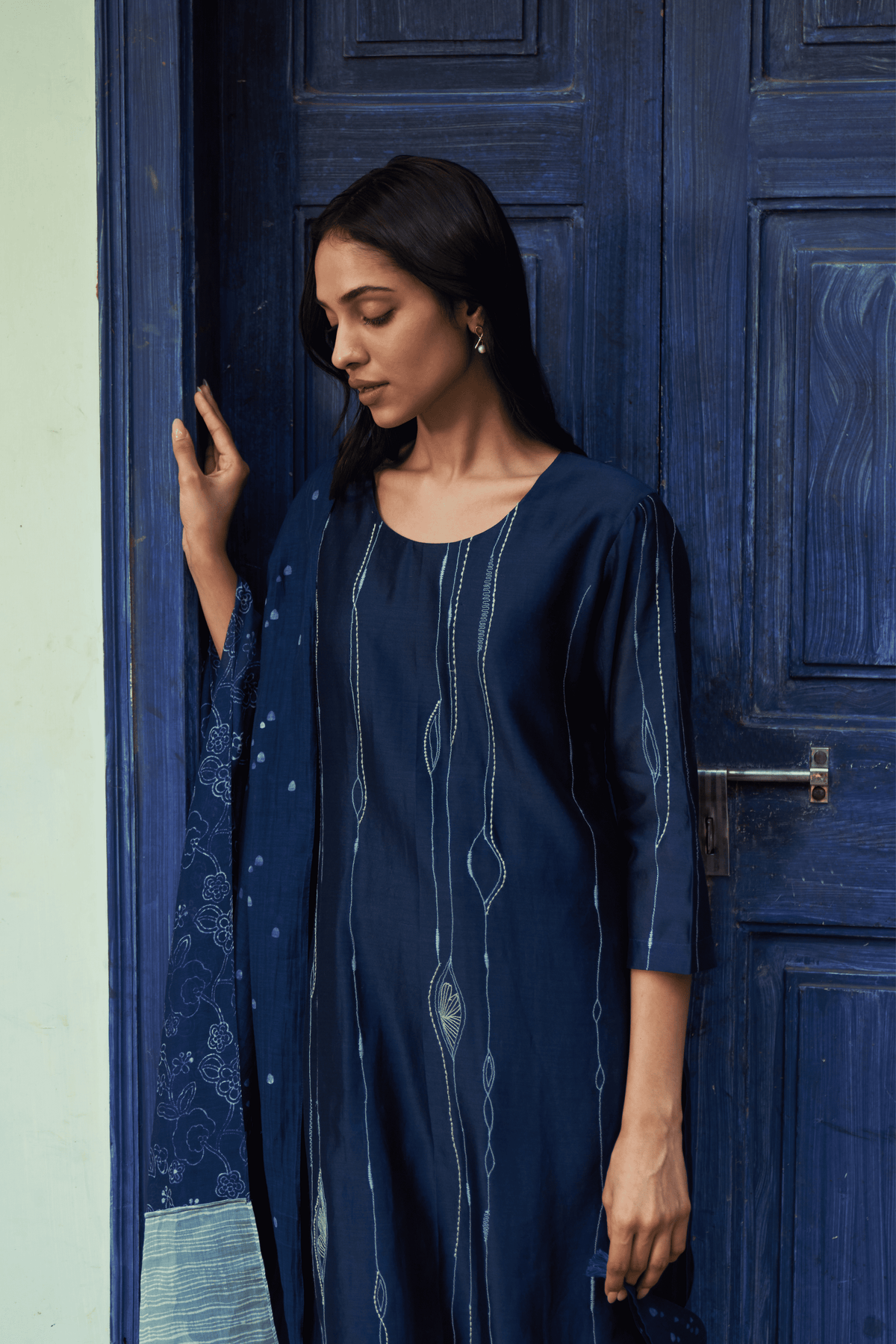 Indigo Printed Kurta Set