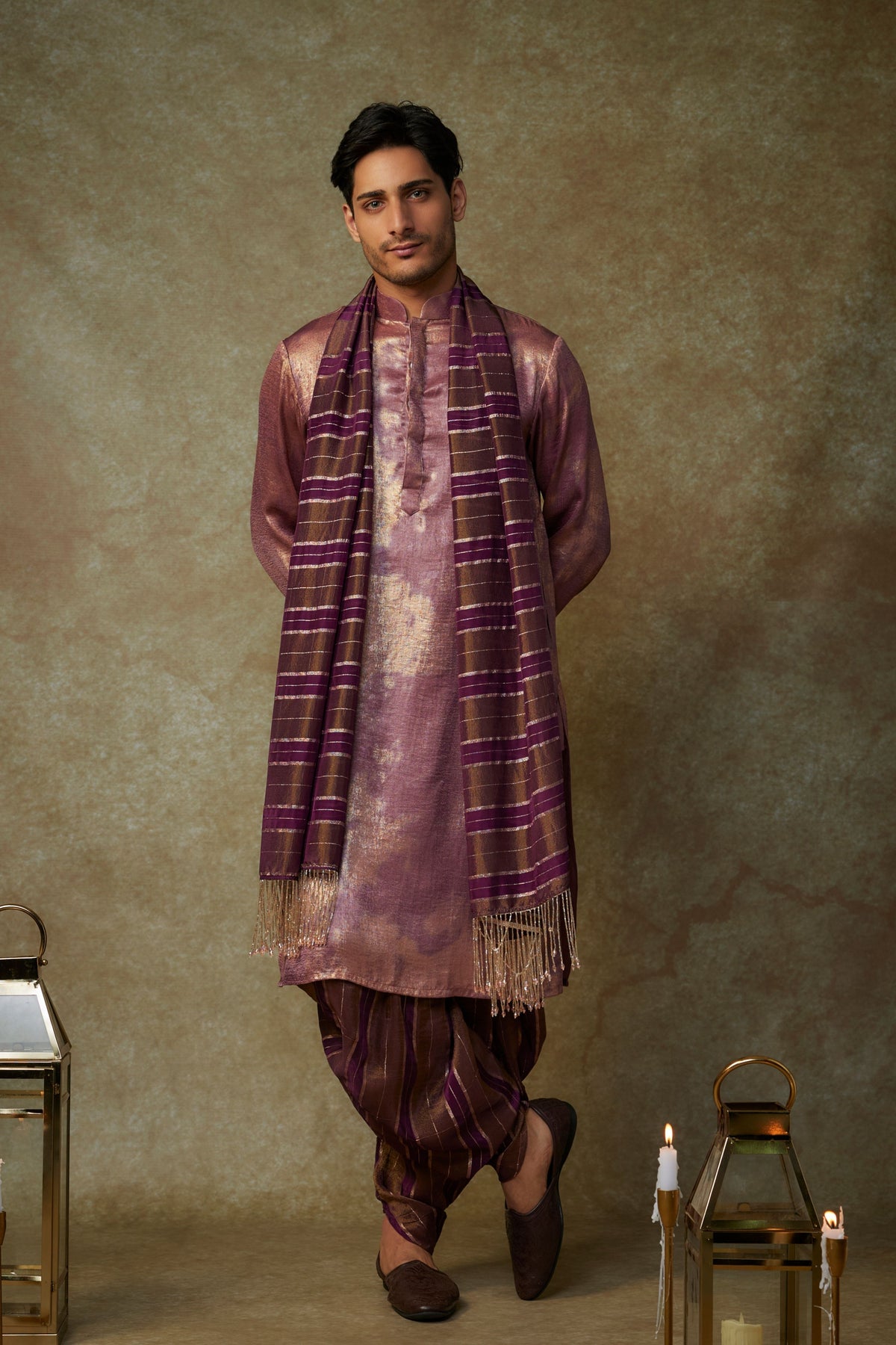 Wine Mens Kurta Set