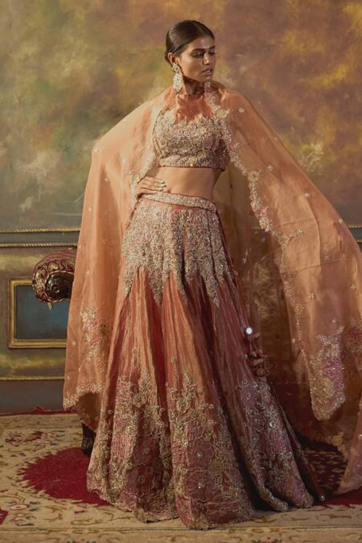 Golden Tissue Lehenga Set