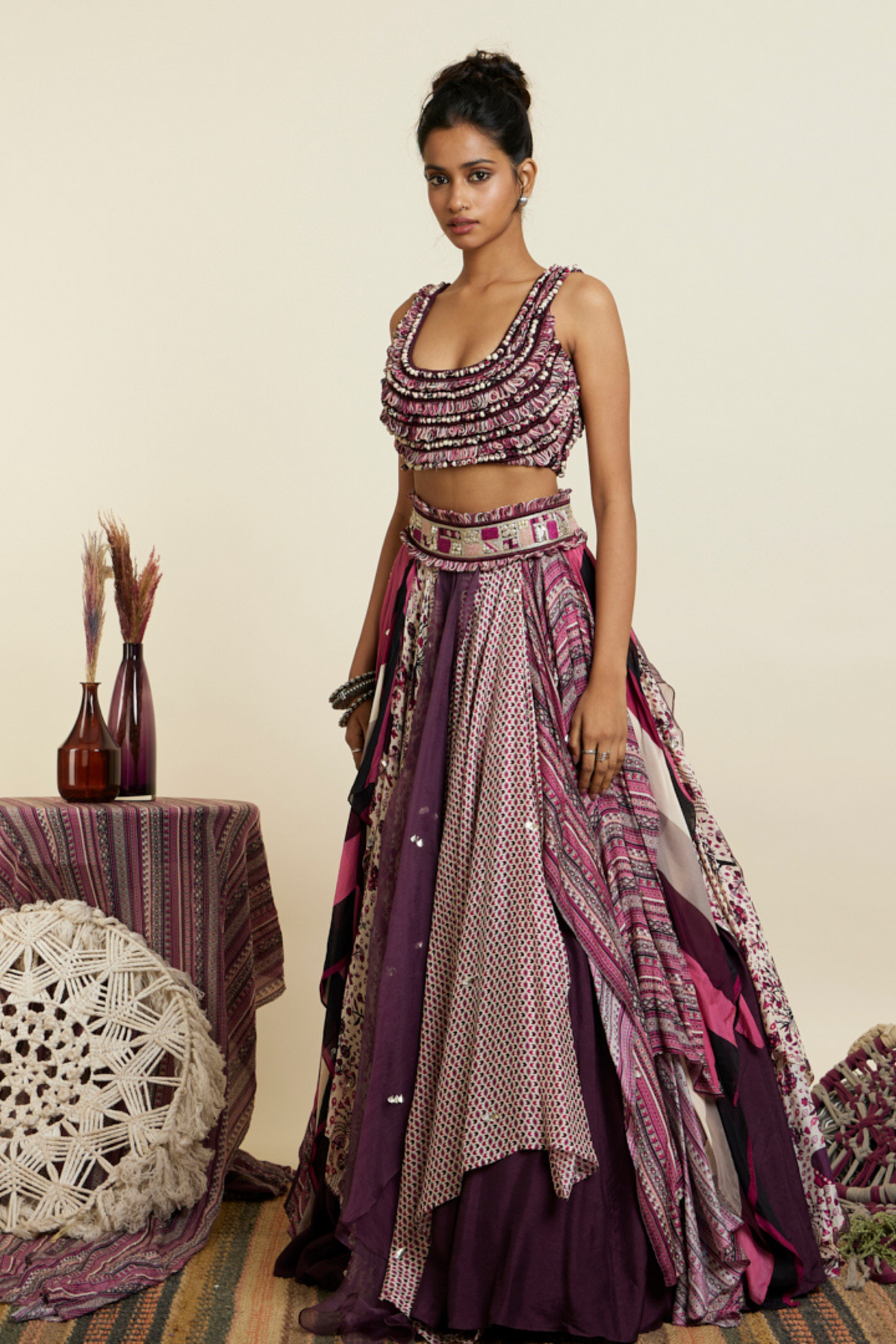 Multi Printed Boho Lehenga Set