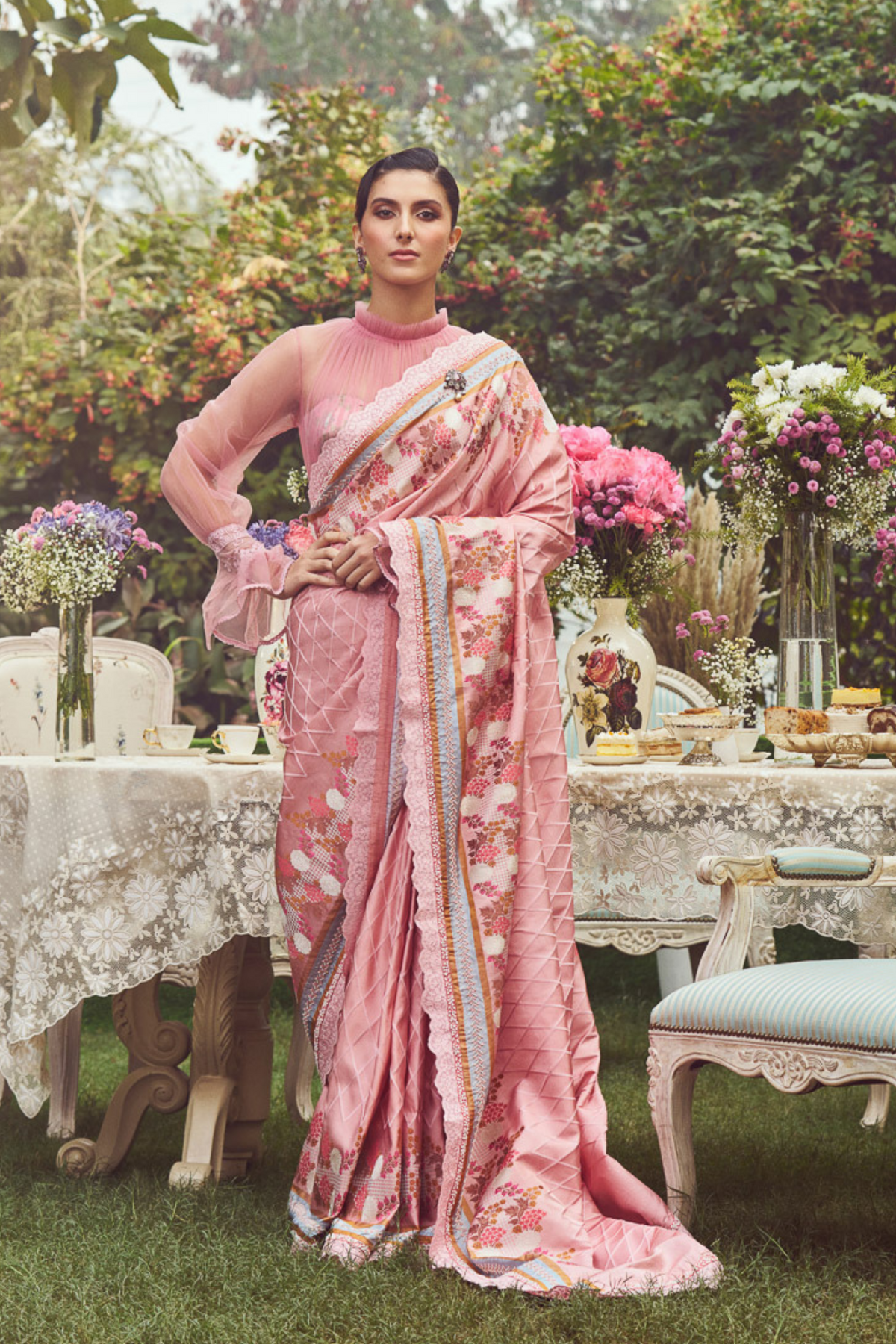 Rose Pink Meenakari Zari Handloom Sari