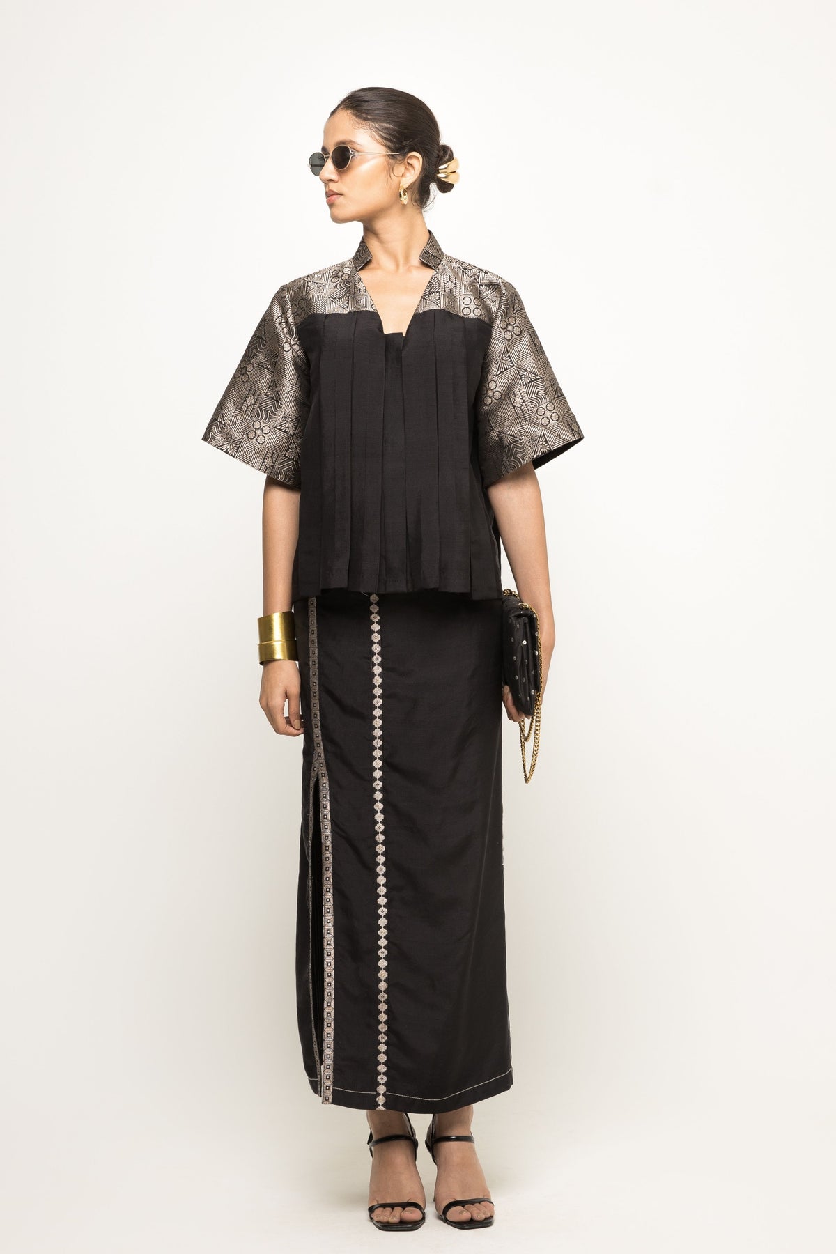 Suri Pleated Black Co-ord Set