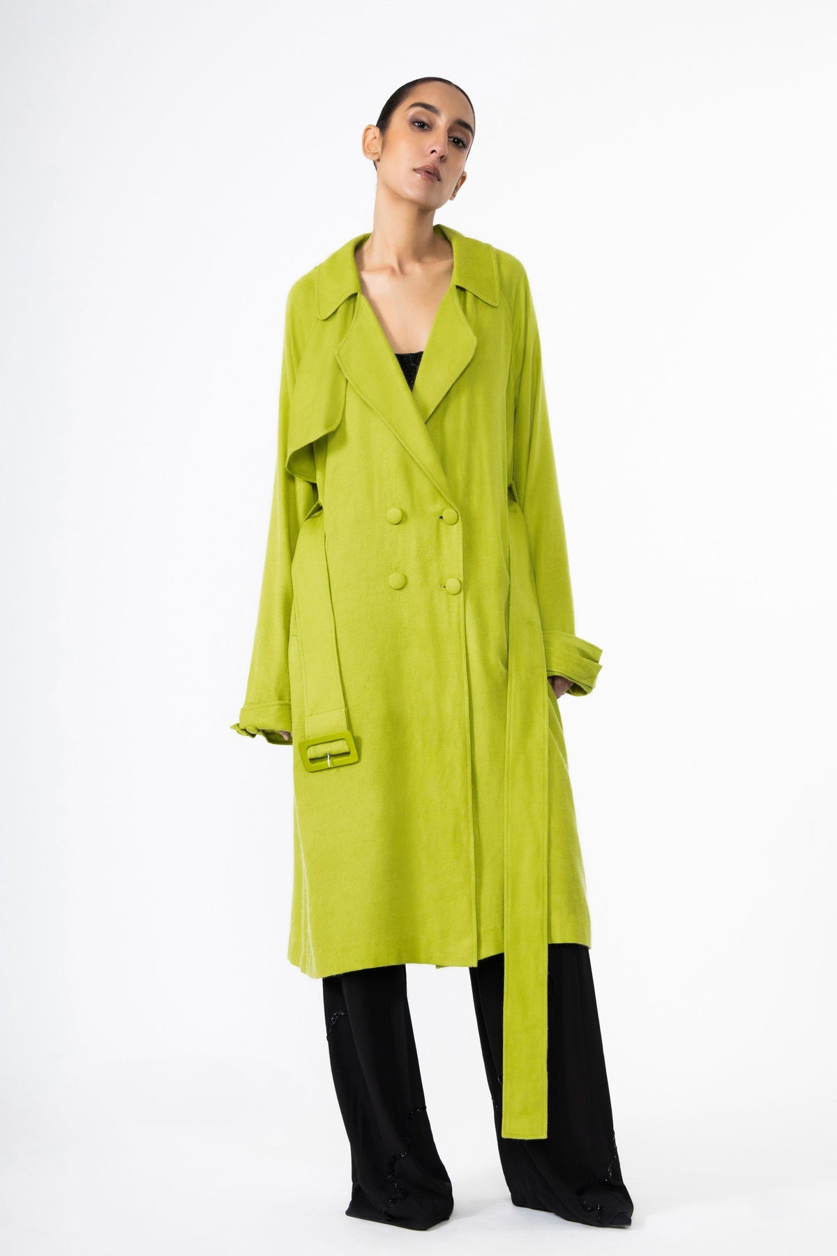 Chartreuse Trench Coat