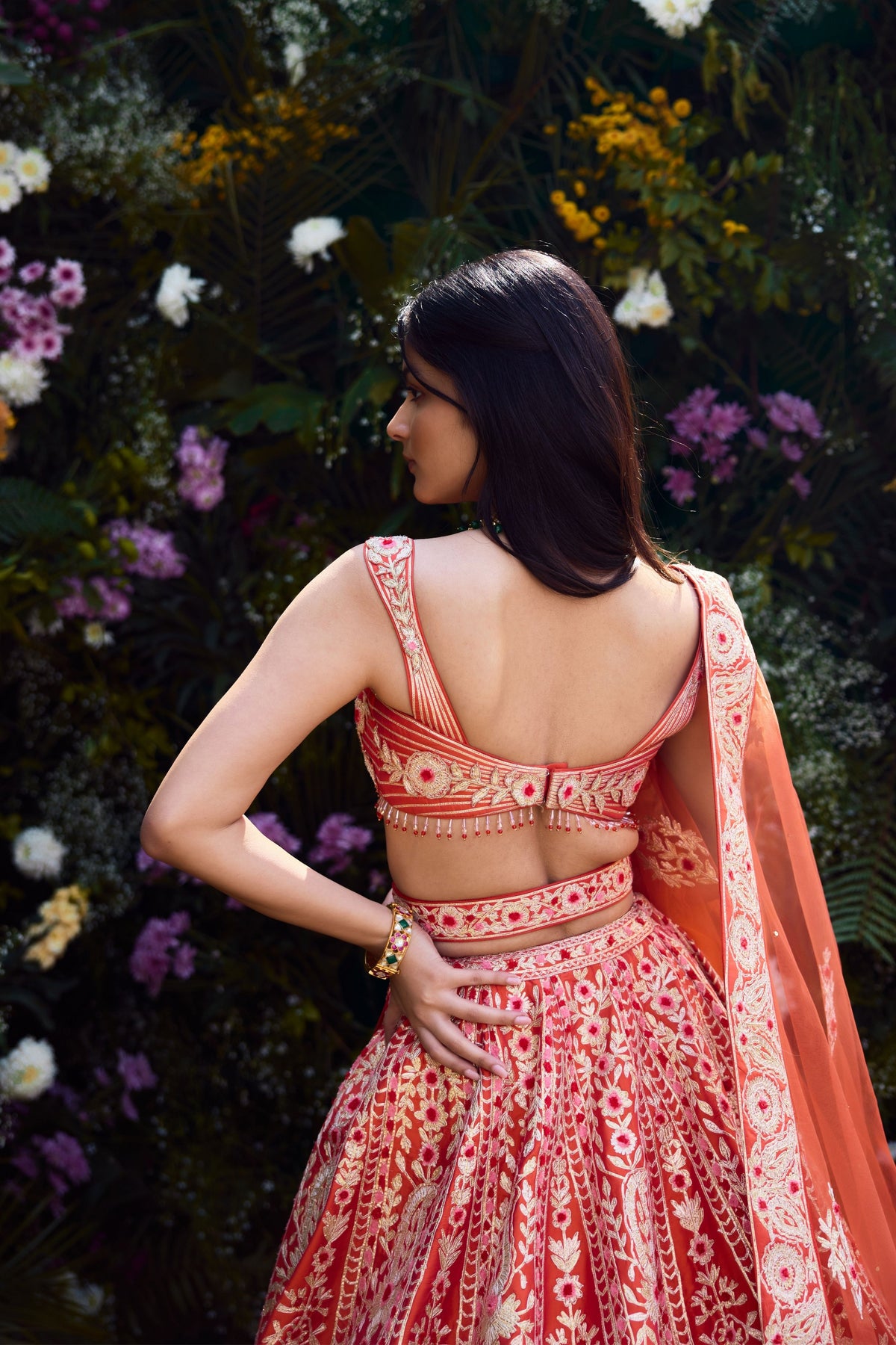 Vermillion Orange Lehenga Set