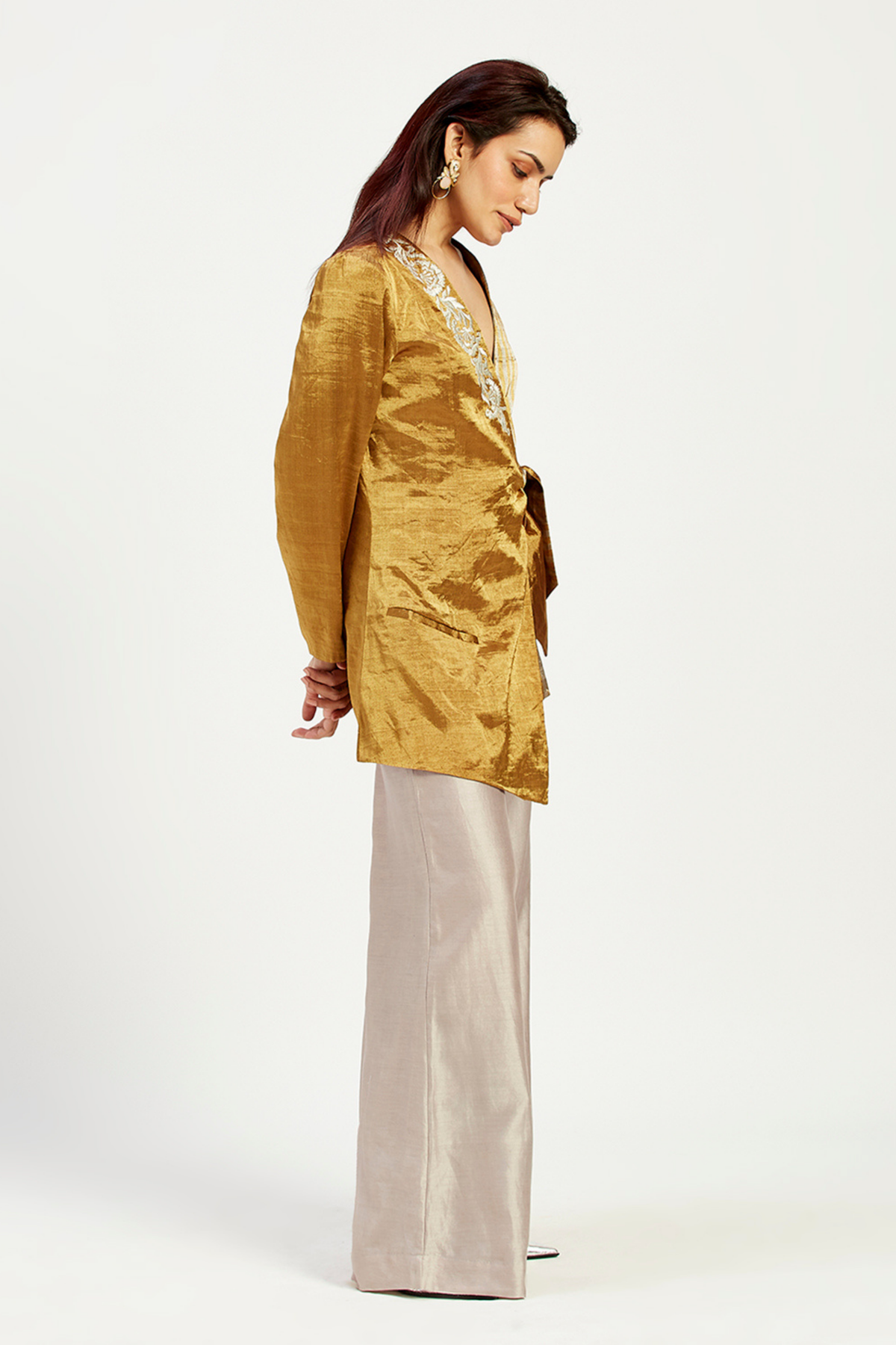 Cusco Golden Bow Blazer With Pants