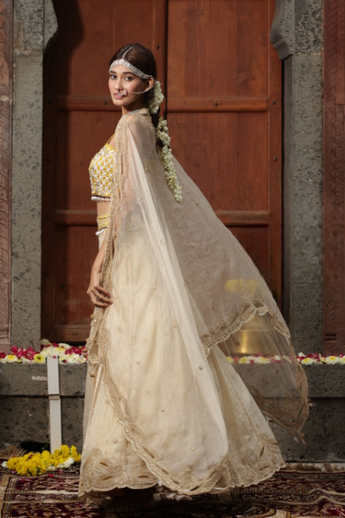 Beige Lehenga Set