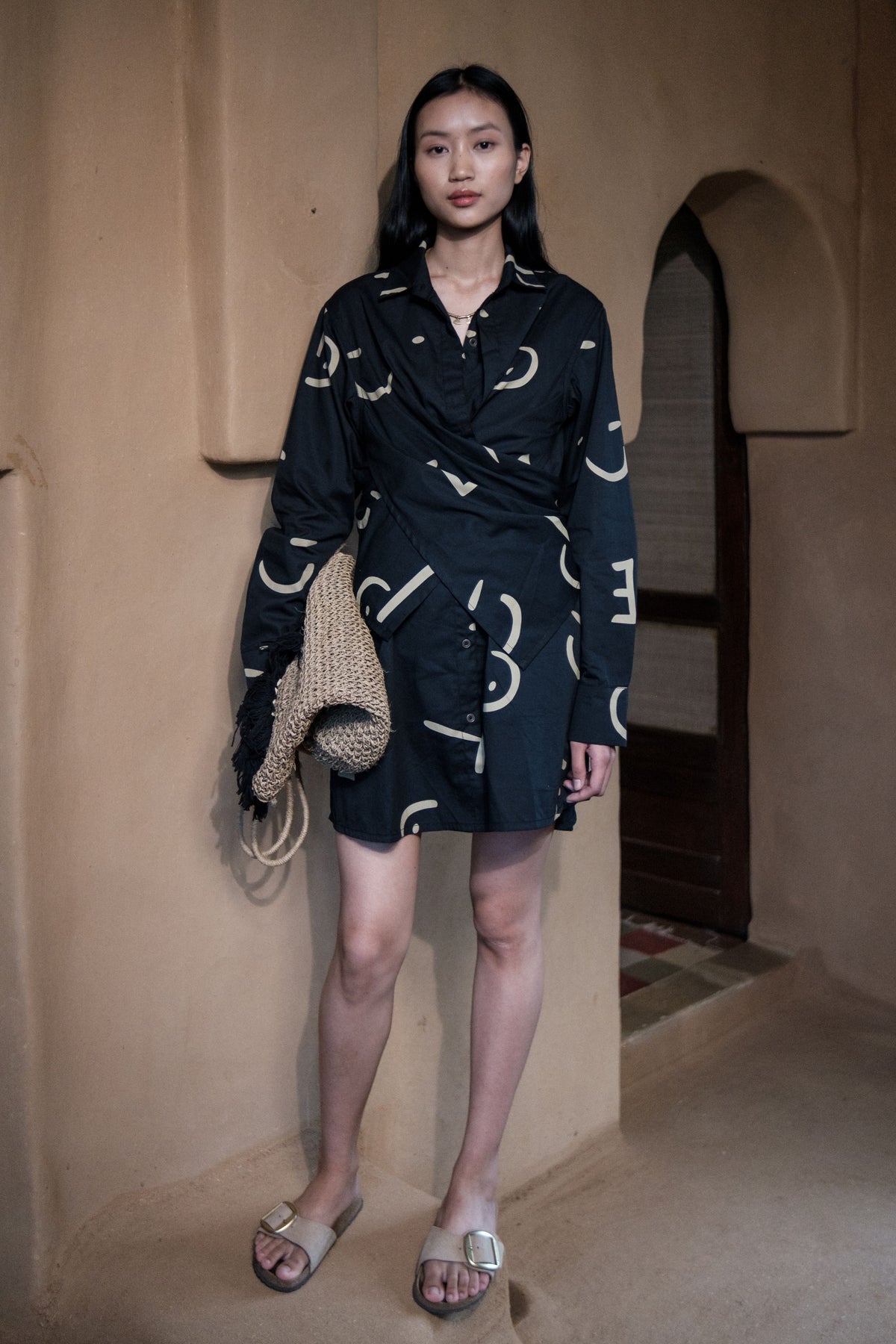 Black Line Seattle Shirt Dress