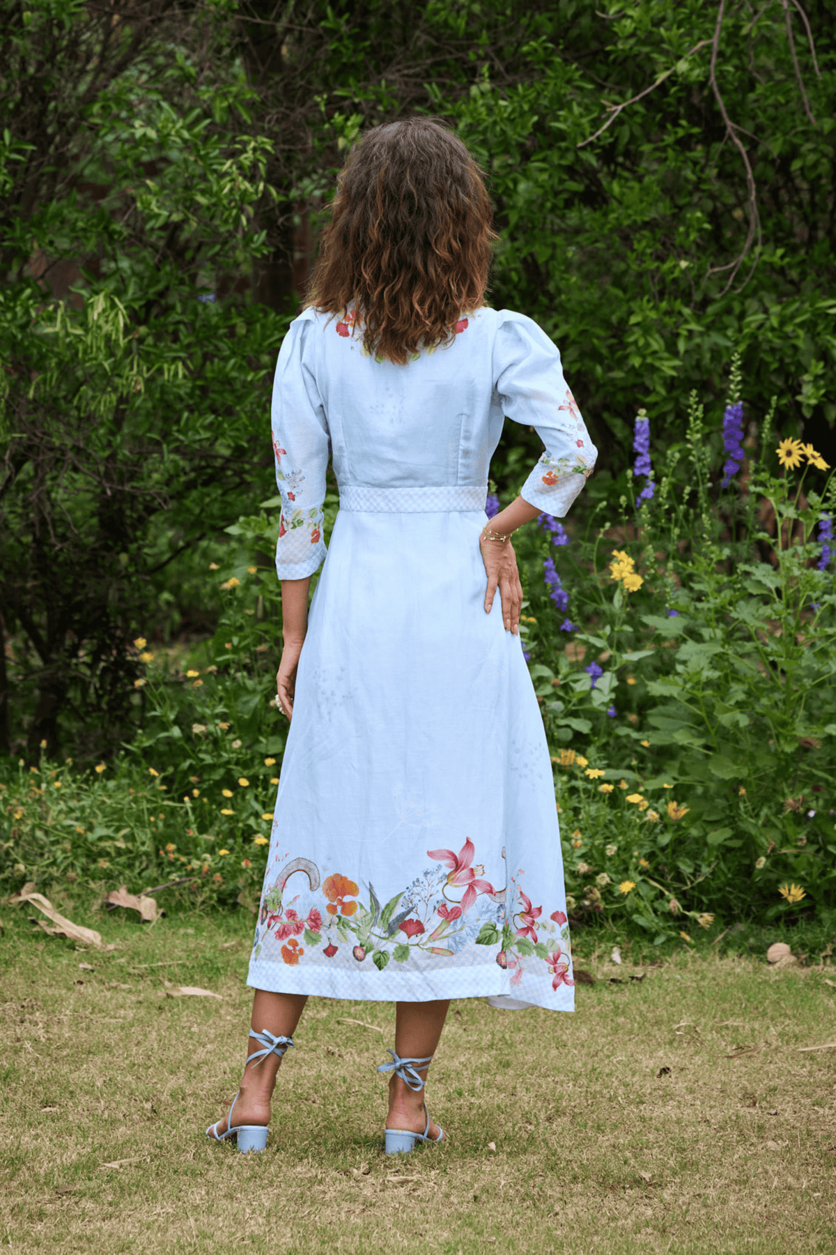 Parisian Wrap Dress Sky Blue