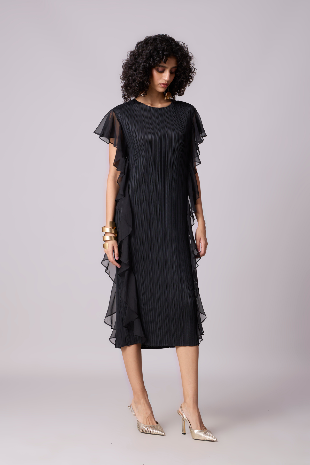 Lissy Ruffle Dress Black