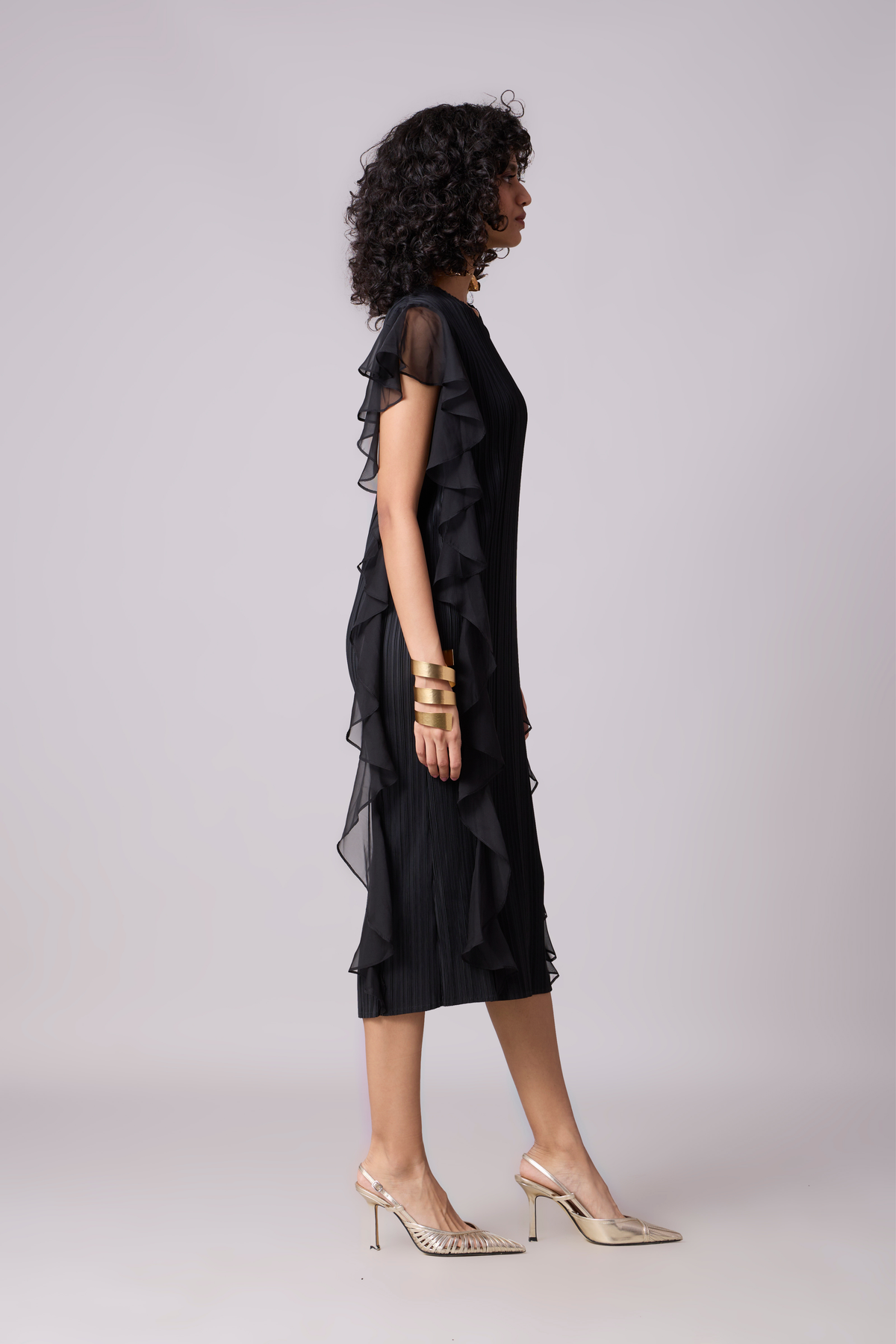 Lissy Ruffle Dress Black