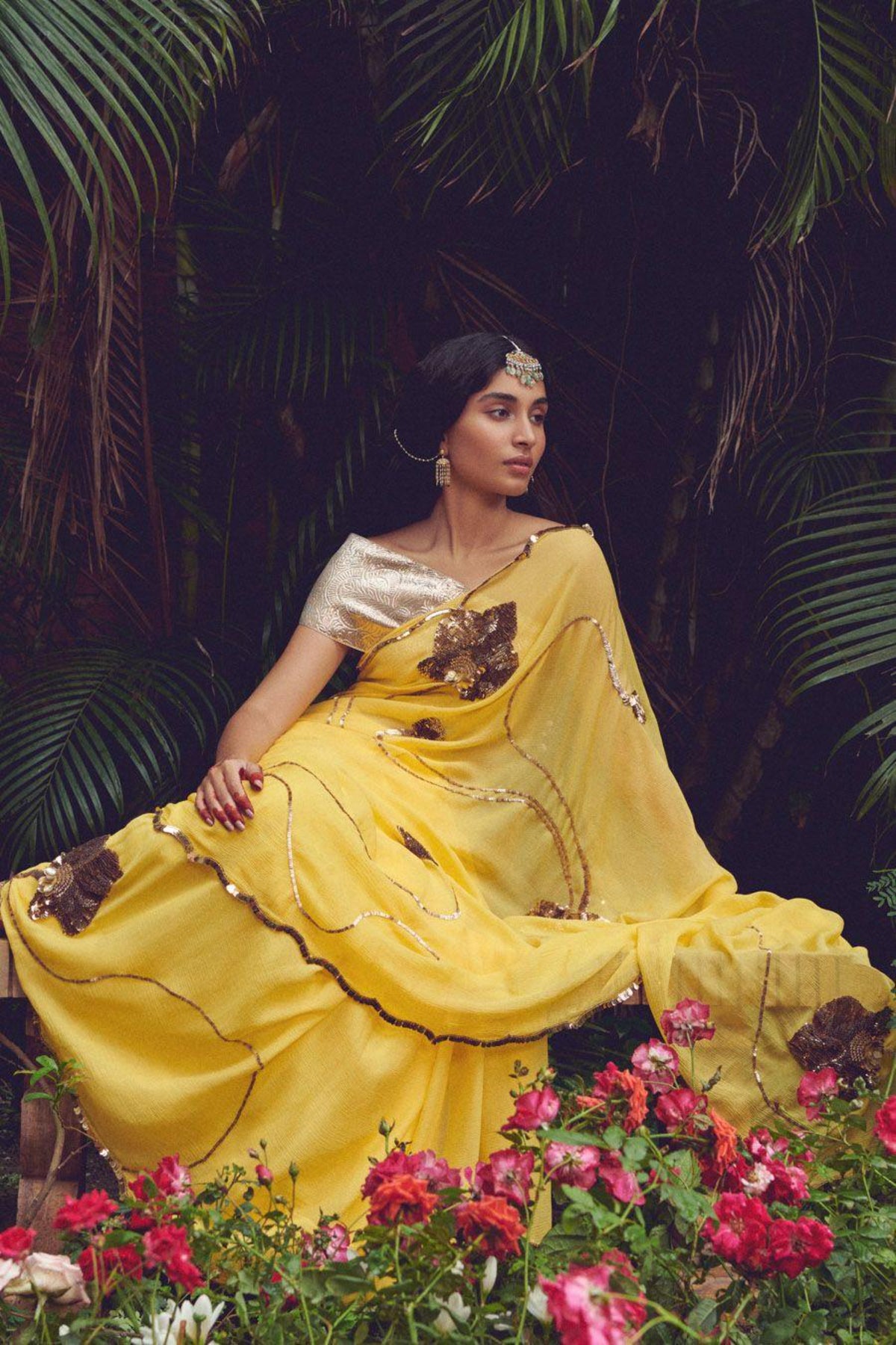 Yellow Brahmini Saree