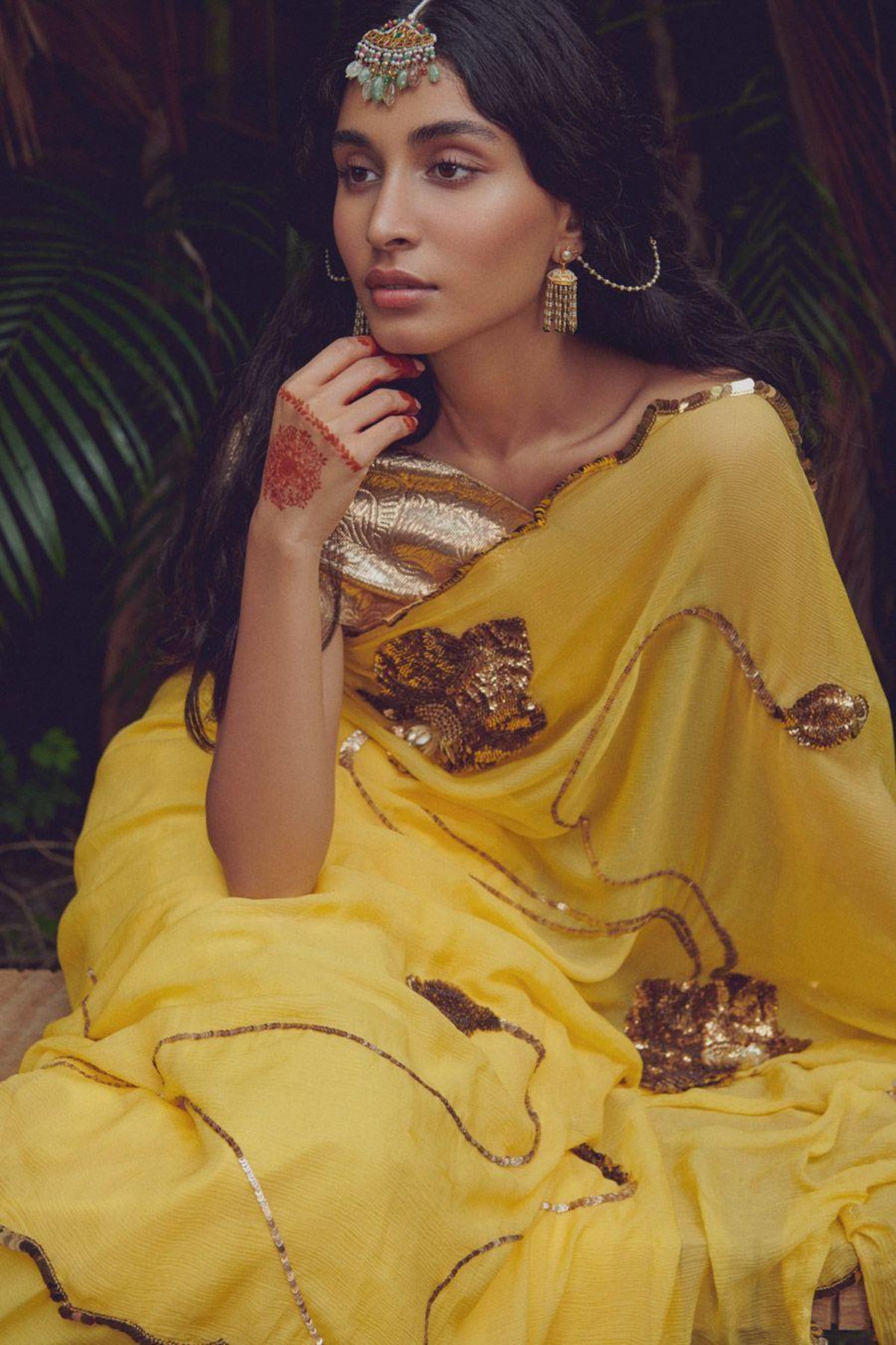 Yellow Brahmini Saree