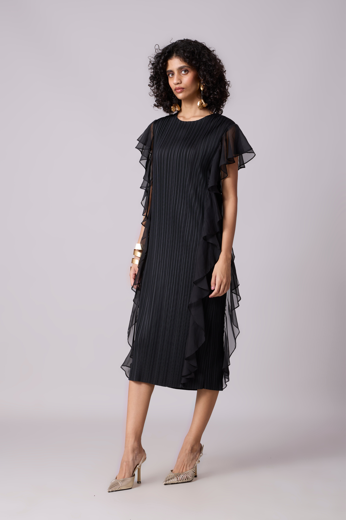 Lissy Ruffle Dress Black