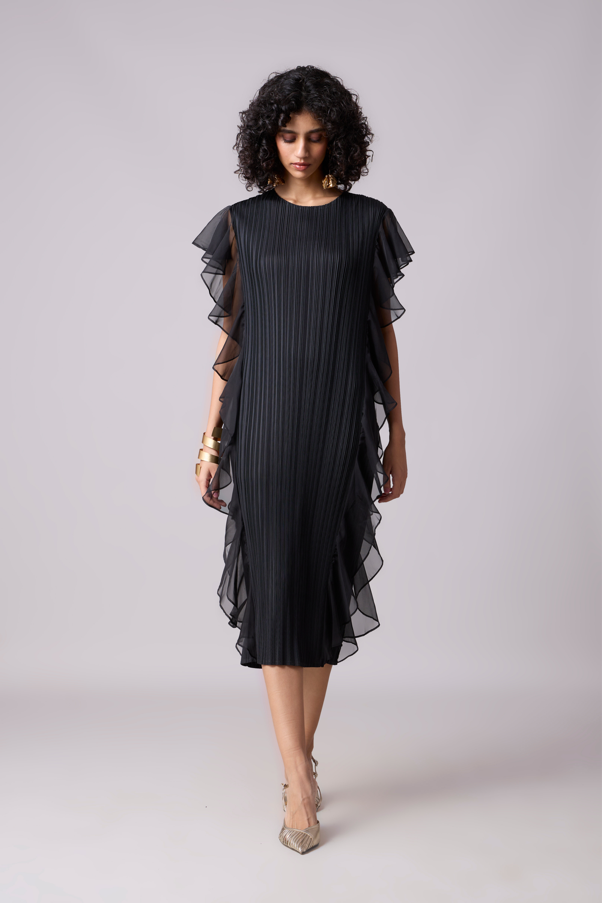 Lissy Ruffle Dress Black