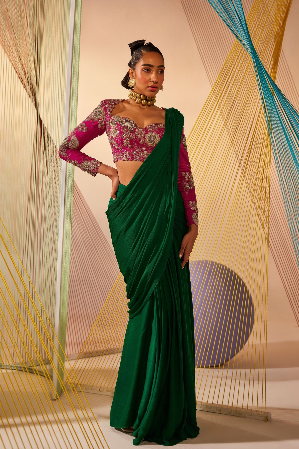 Saloni Pre-draped Saree Set