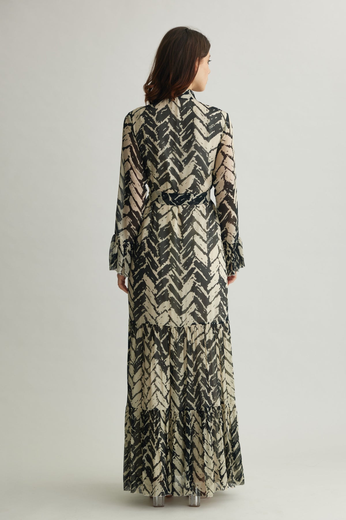 Chevron Print Long Dress