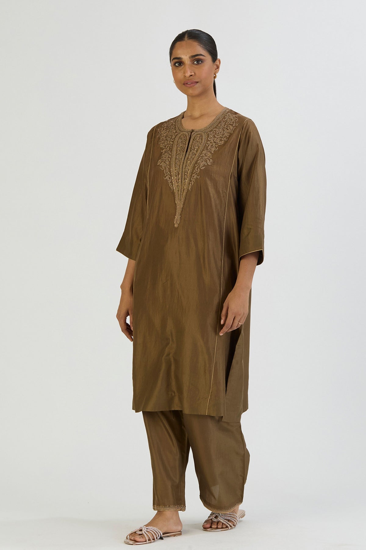 Green Rami Kurta and Pant