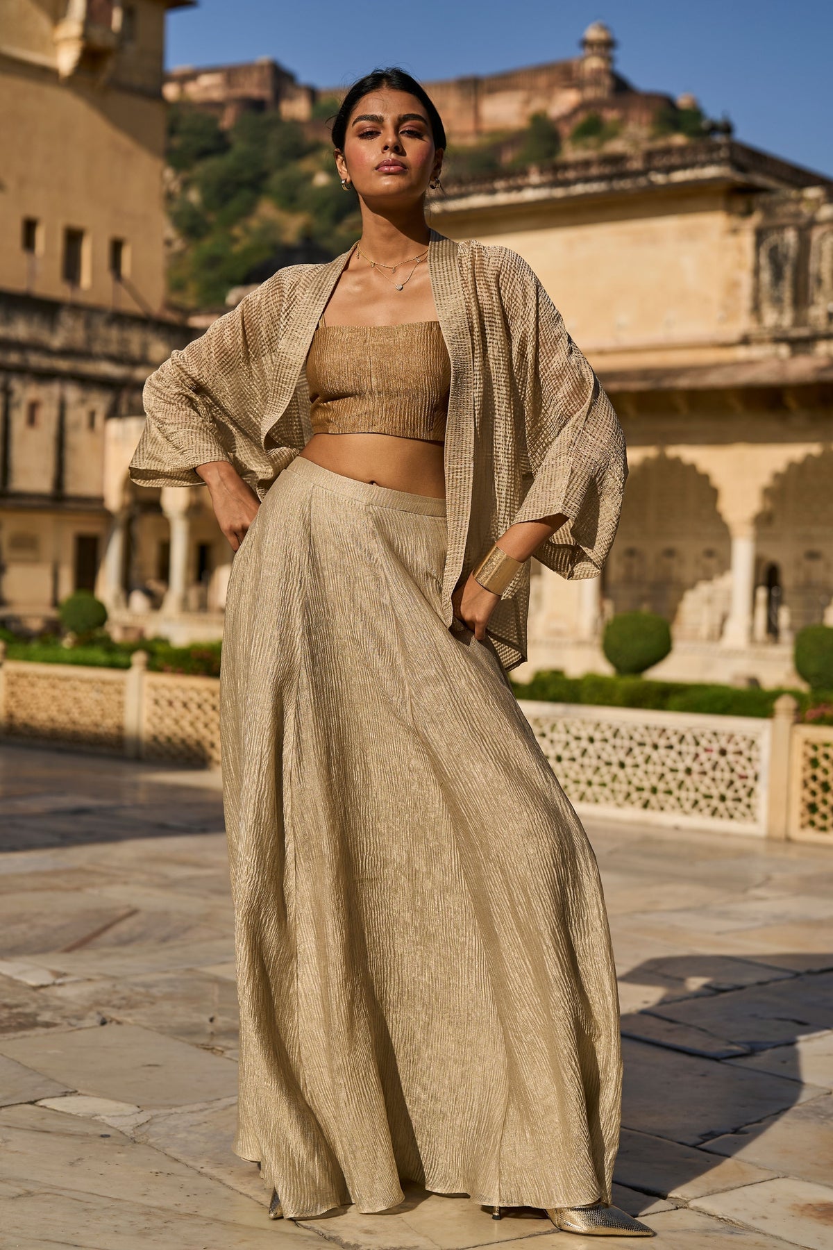 Gold 3 Piece Cape Set