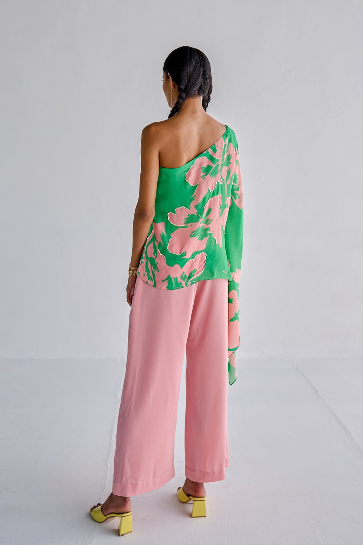 Green Pink Cape Set