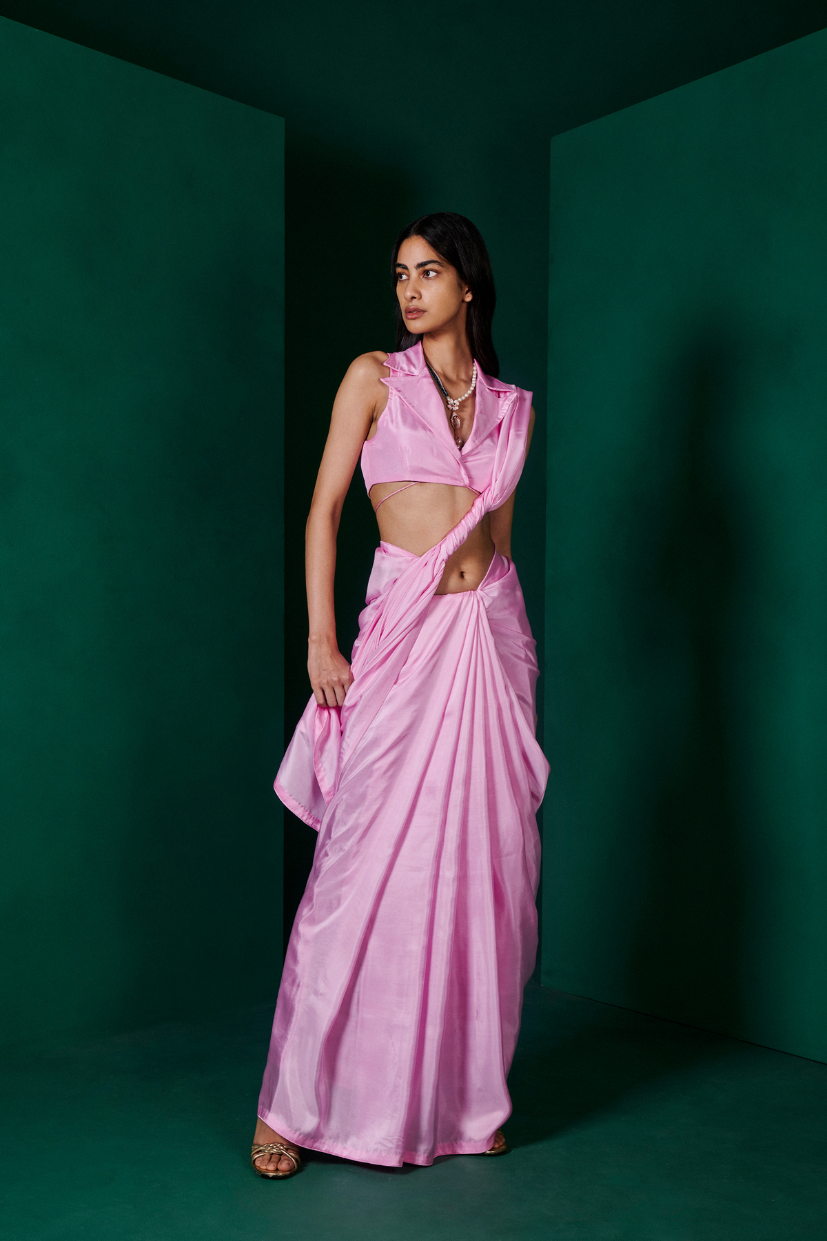 Handwoven Blush Pink Silk Sari