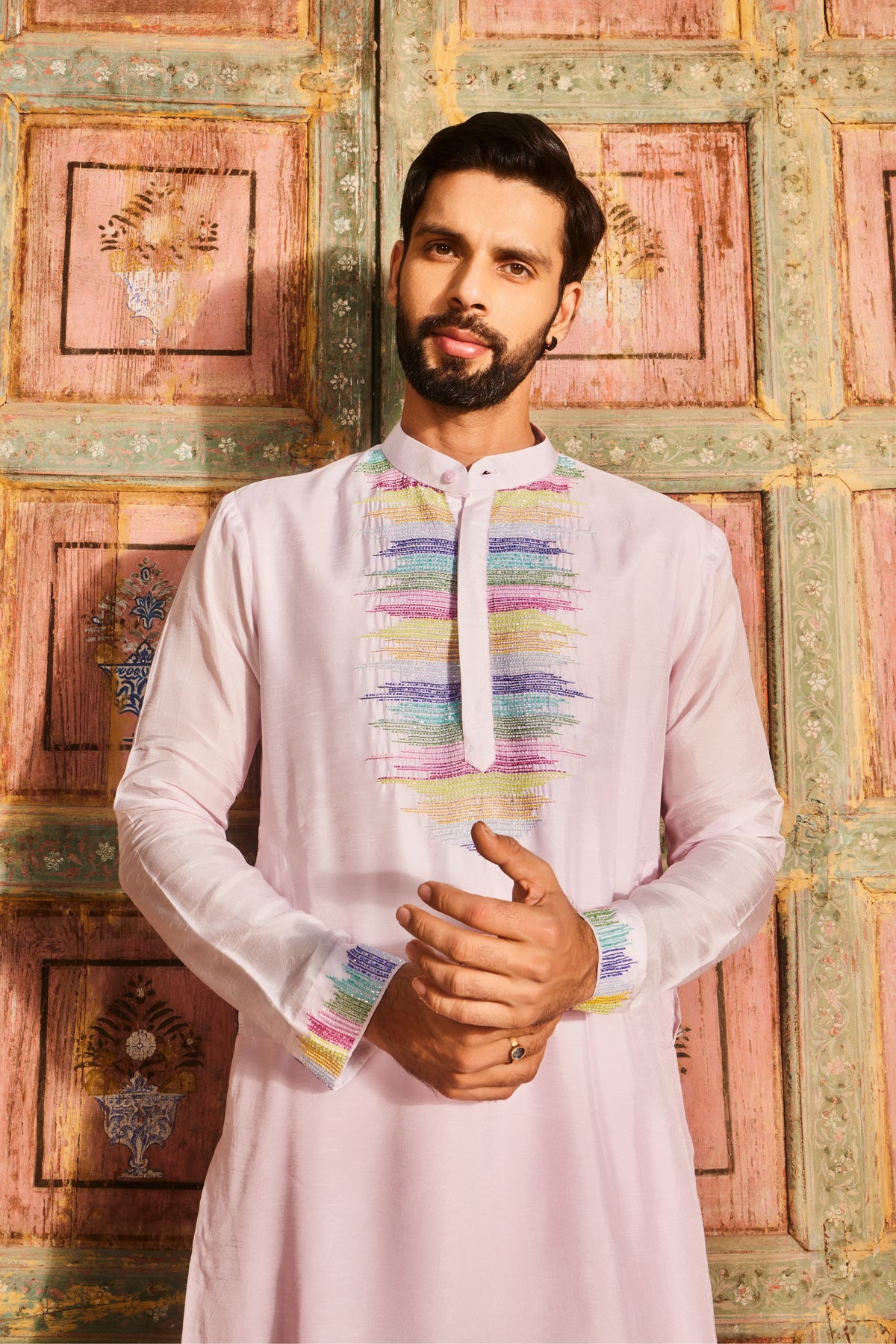 Blush Pink Embroidery Kurta Set