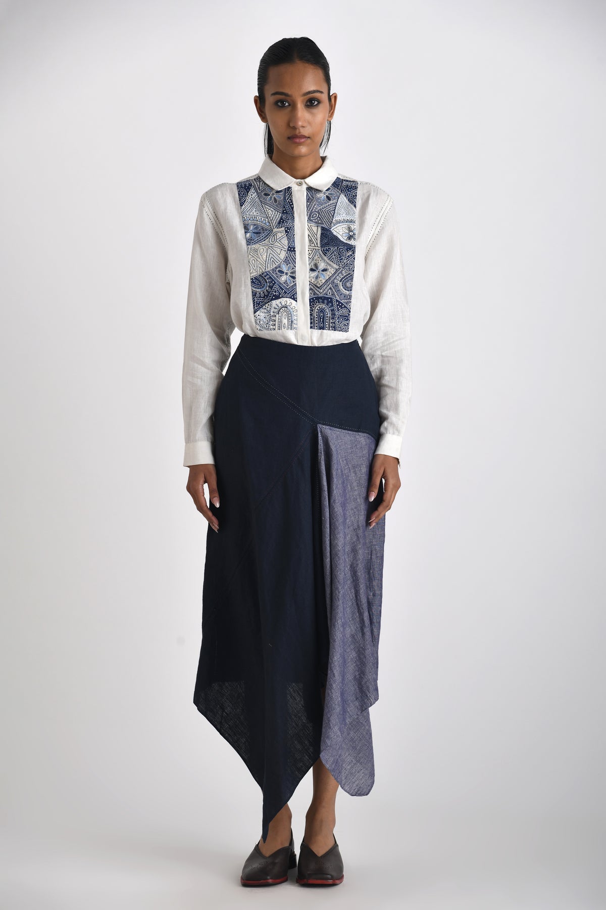 Agioi Embroidered Yoke Shirt