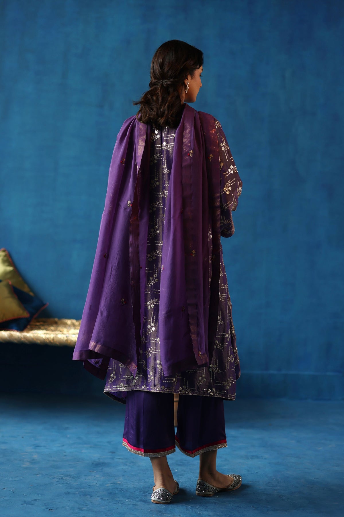 Purple Aam Panna Kurta Set