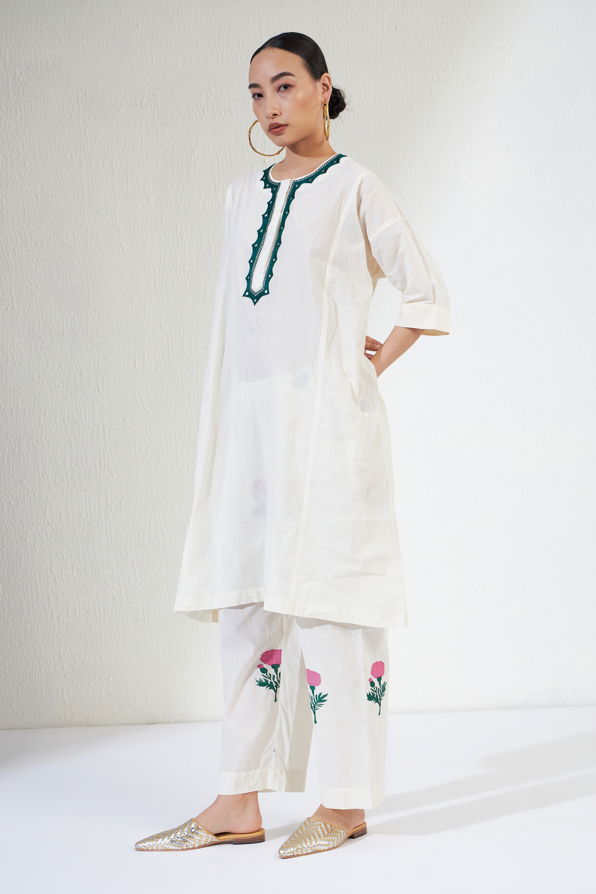 Off White Zara Kurta Set