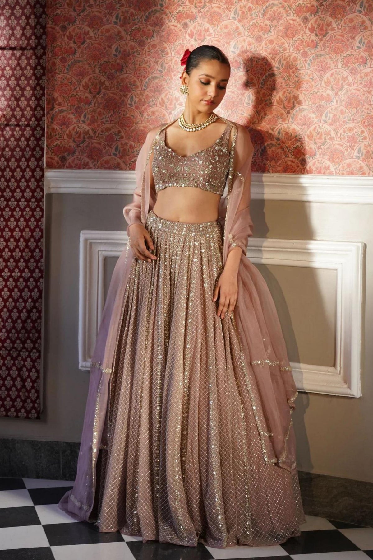 Onion Pink Lehenga Set