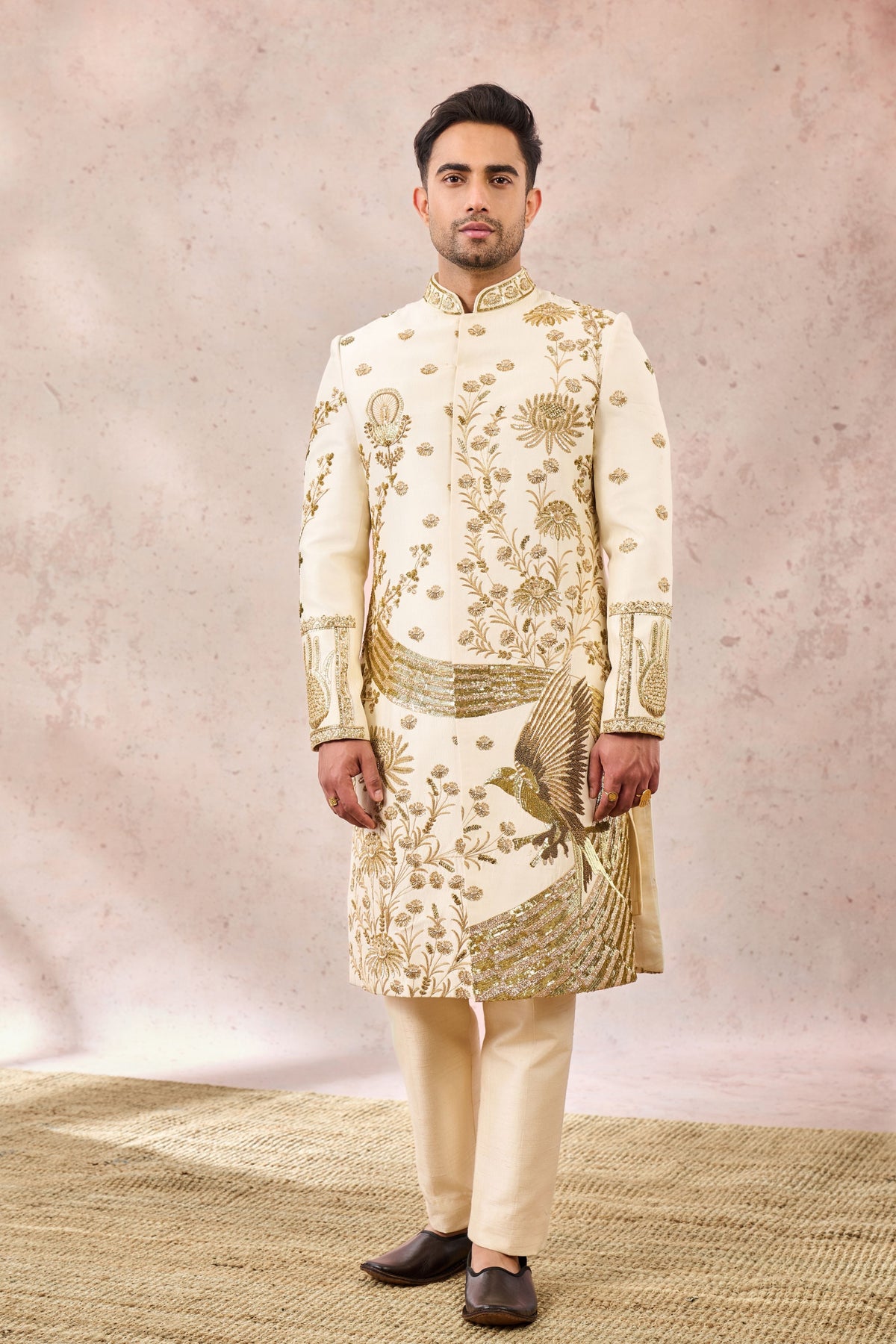 Ivory Bagh E Bahar Sherwani Set