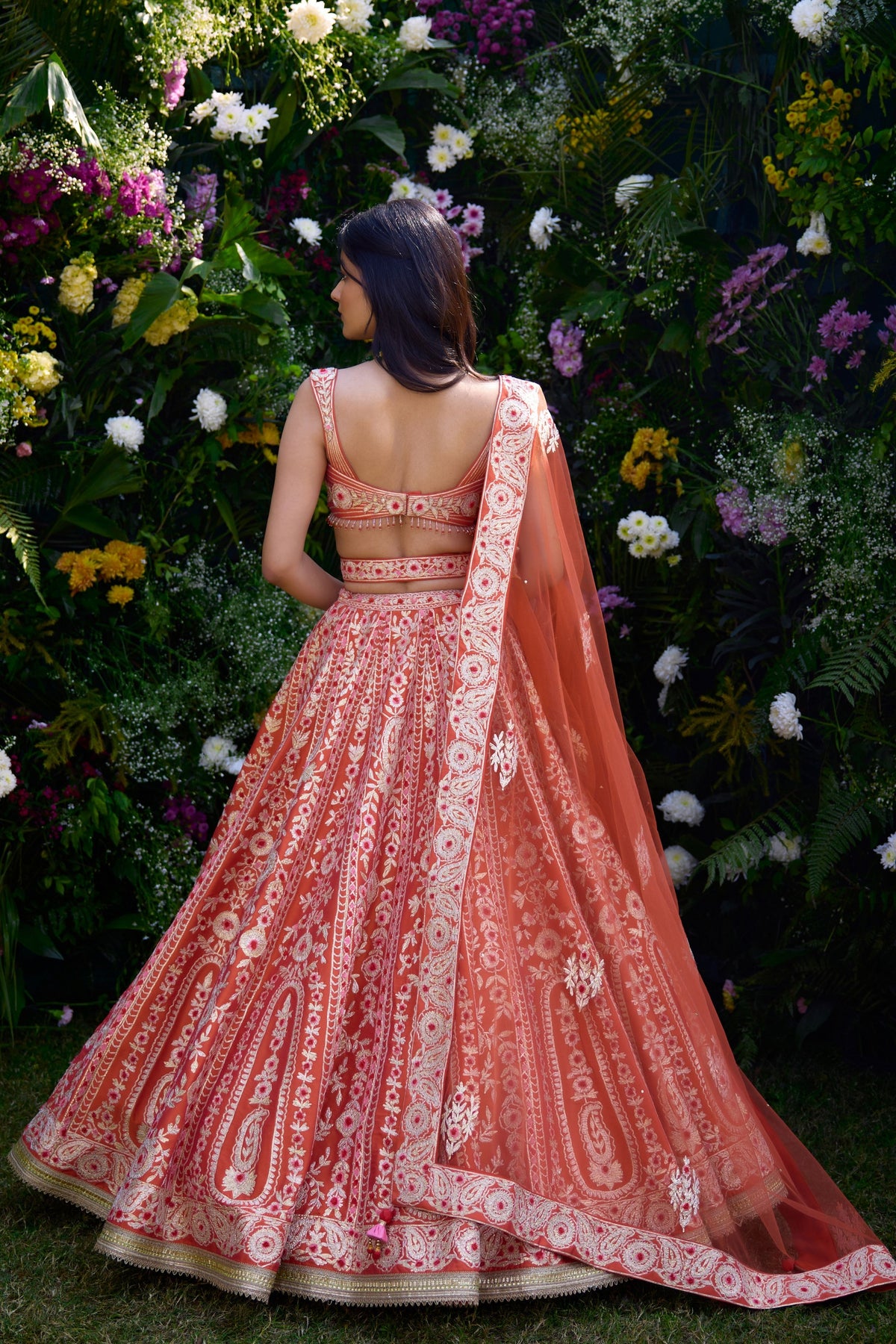 Vermillion Orange Lehenga Set