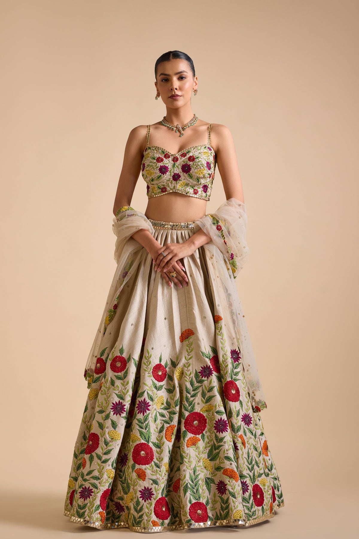 Ivory Full Bloom Lehenga Set