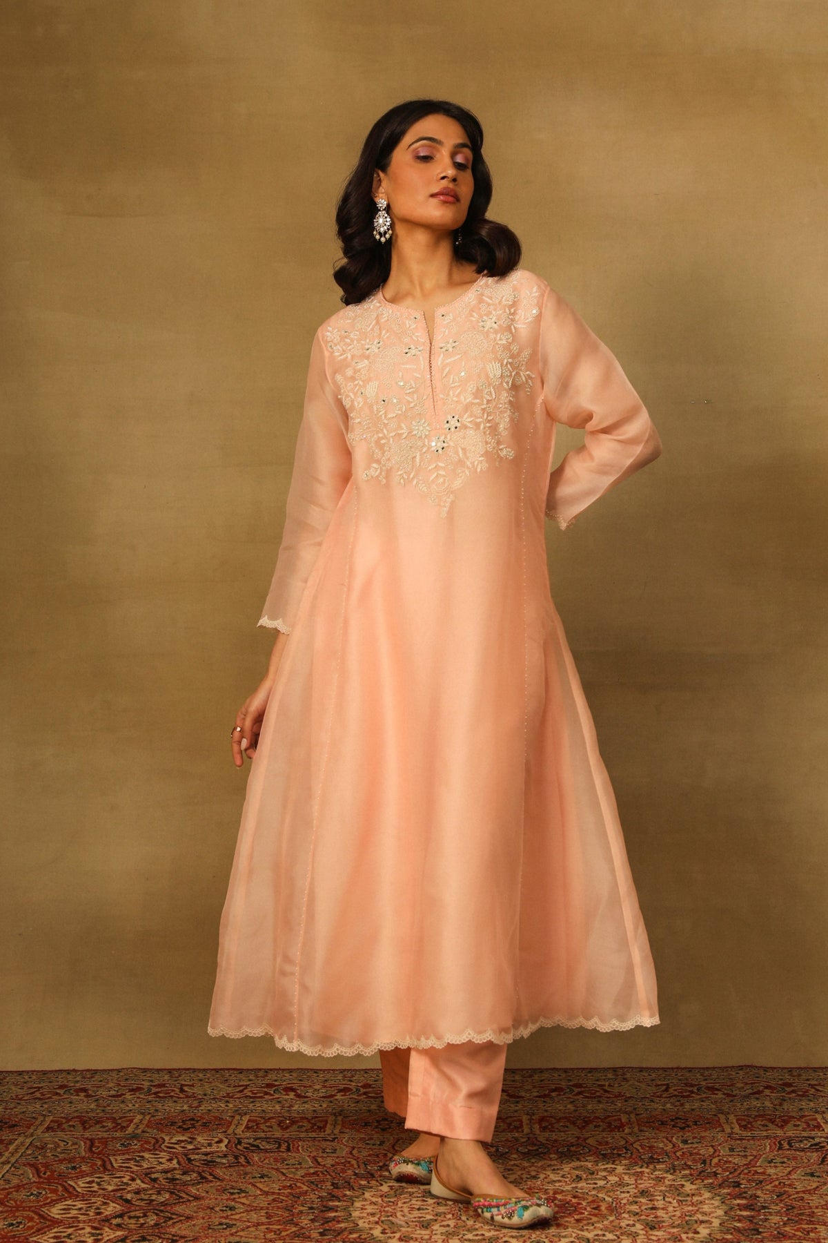 Peach Pearl Kurta Set