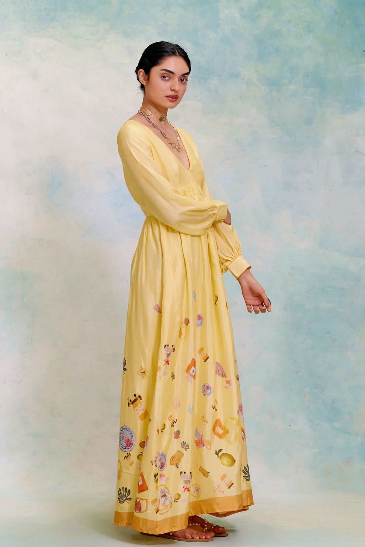 Aurelia Powder Yellow Dress