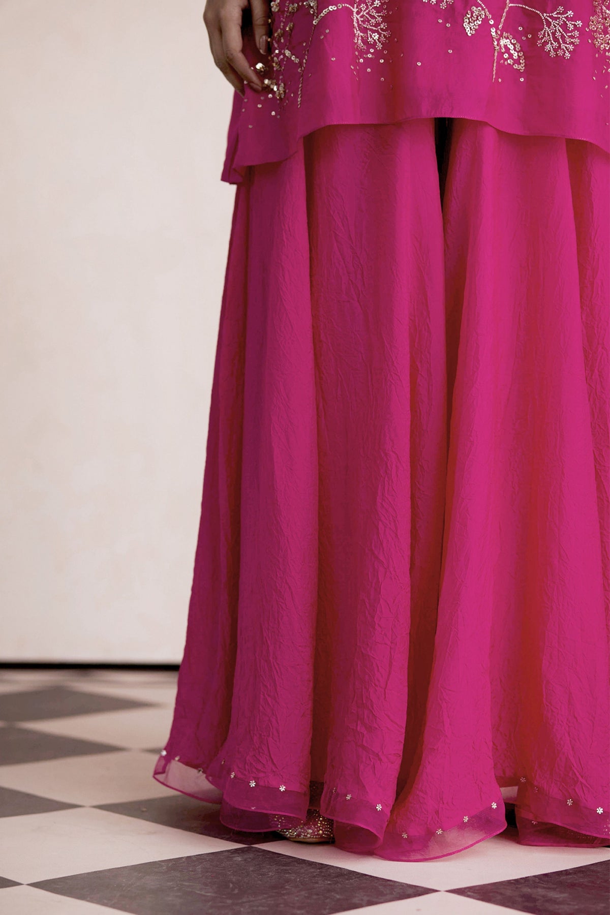 Magenta Sharara Set