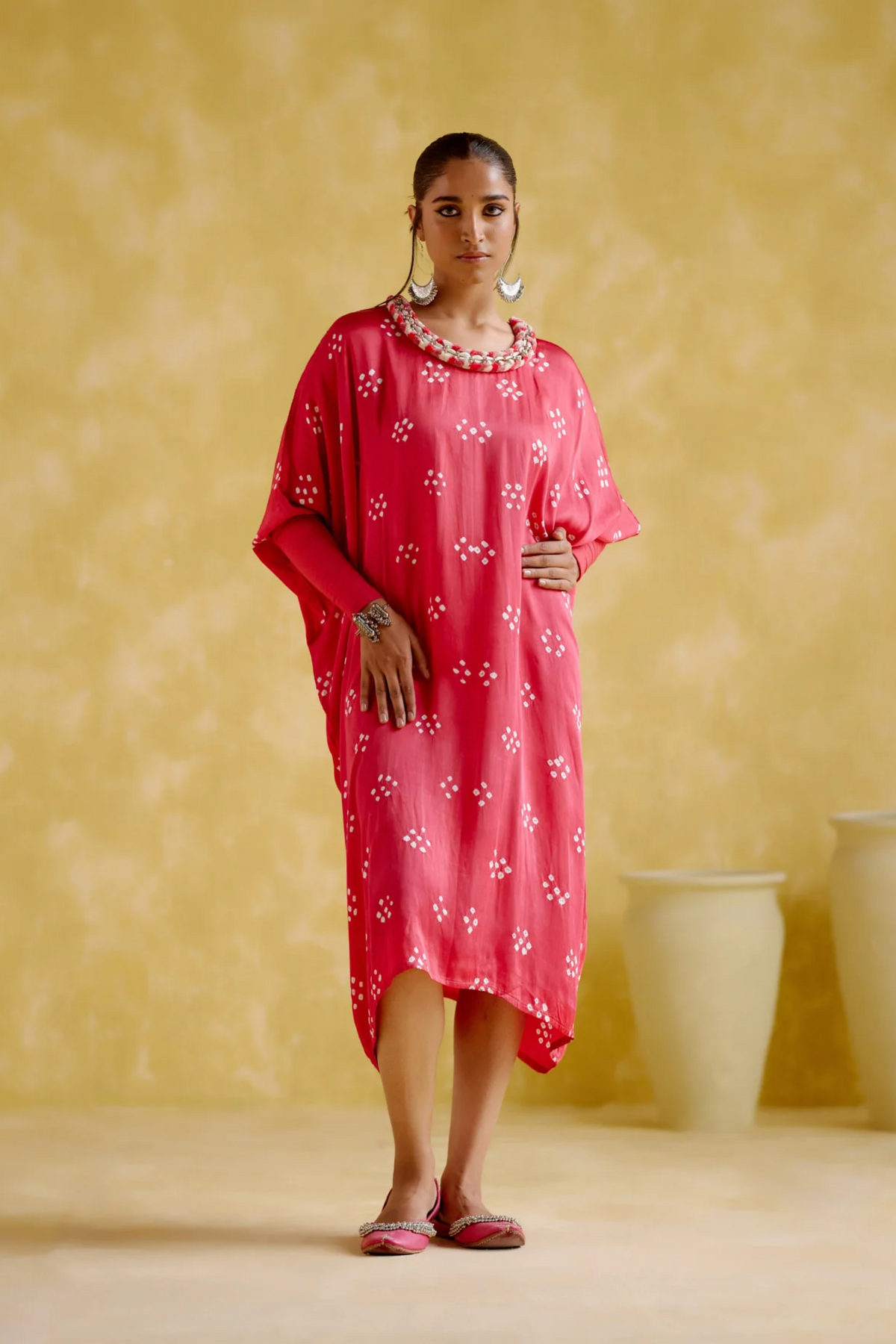 Annapoorna Pink Bandhini Kaftan