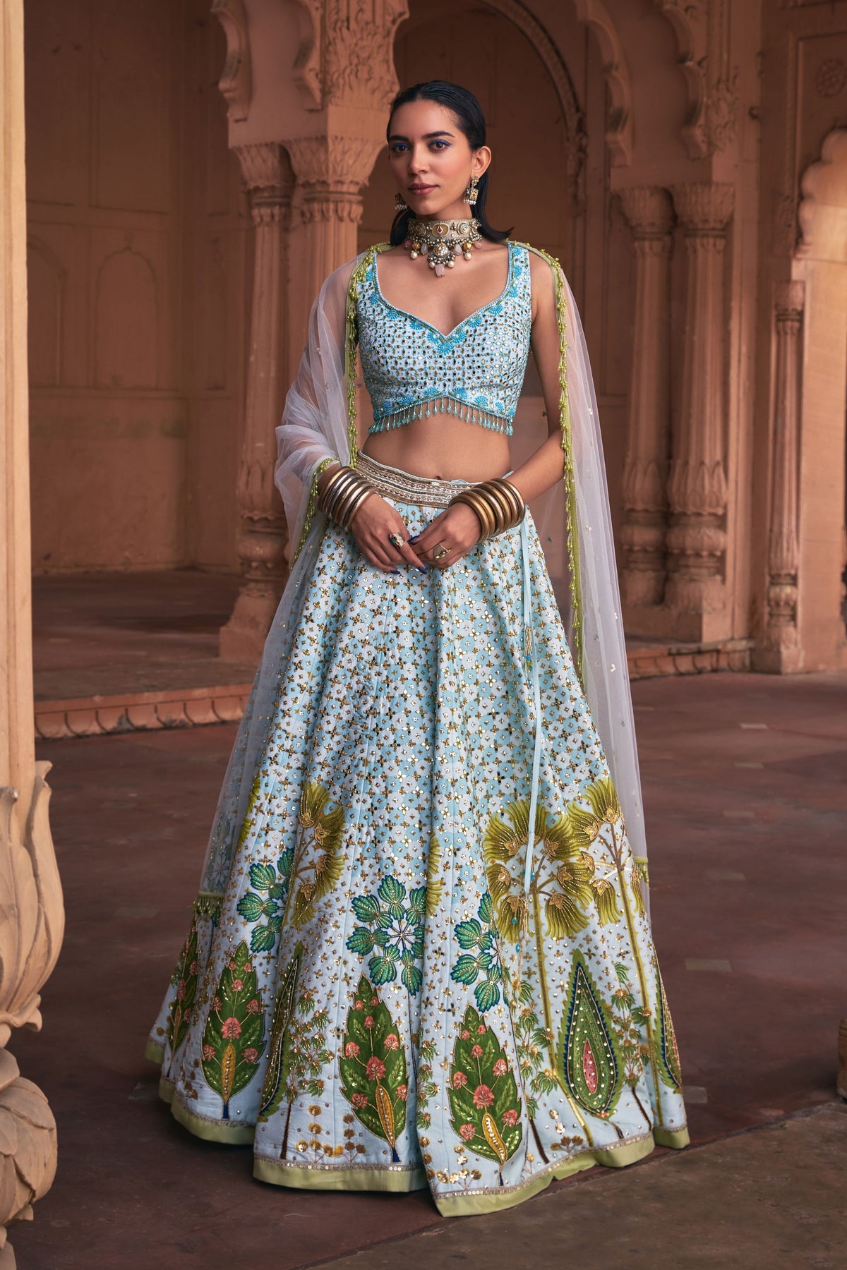 Powder Blue Lehenga Set