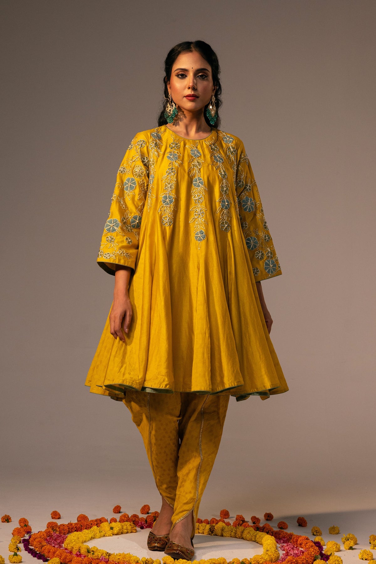 Yellow Anarkali Set