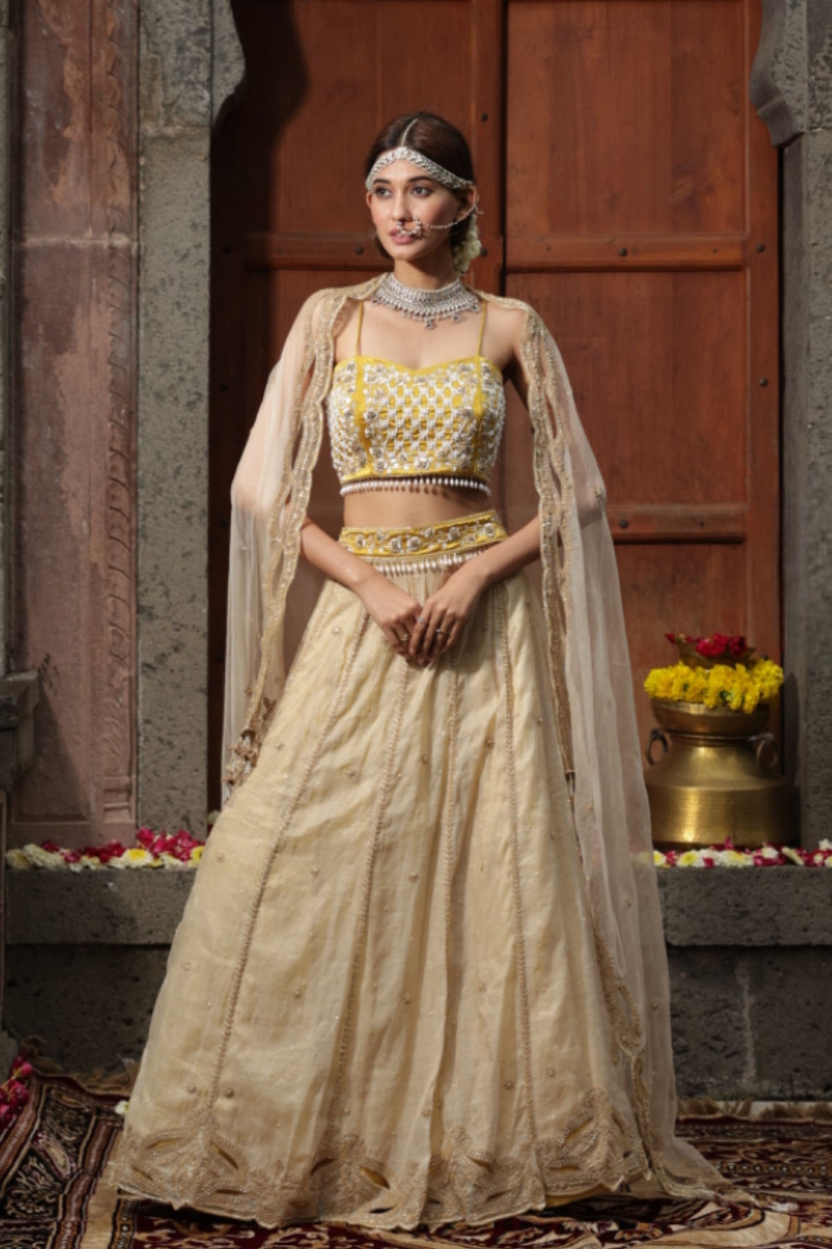 Beige Lehenga Set