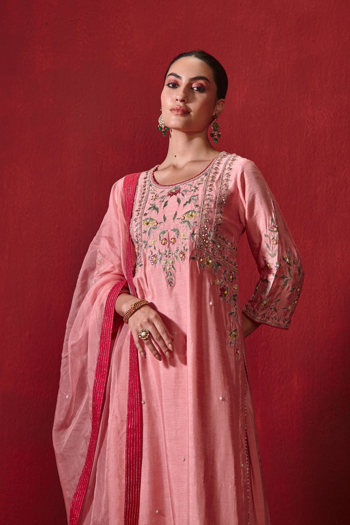 Rose Pink Preeti Kurta Set