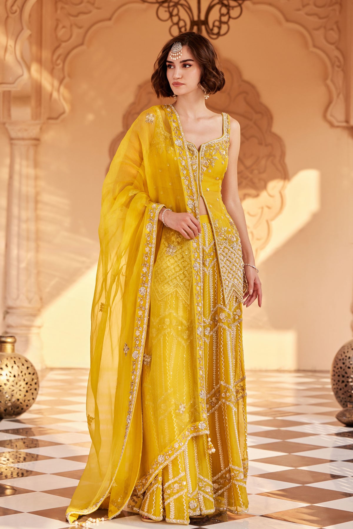 Mustard Sharara Set