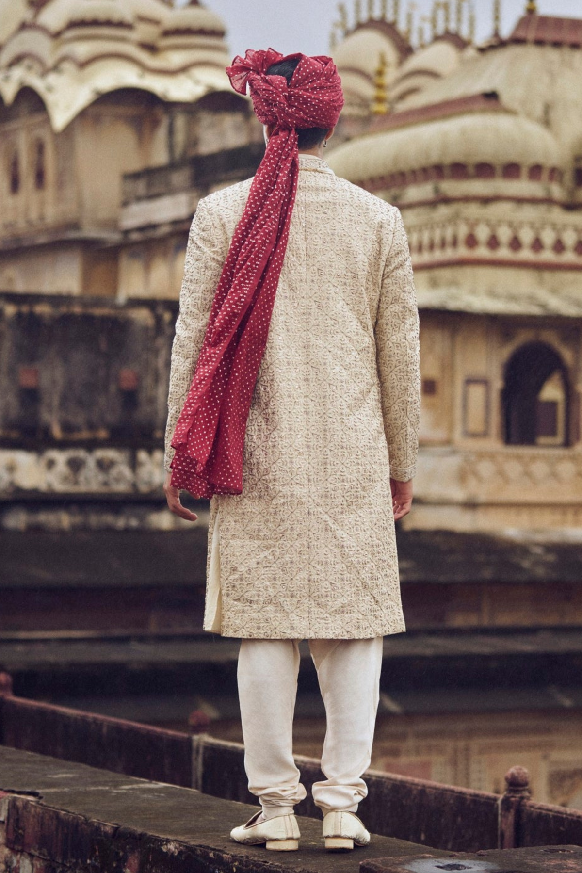 Light Beige Sherwani Set